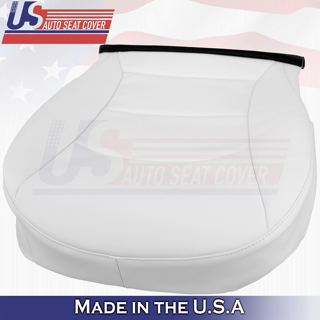 2020 to 2024 Fits Tesla Model Y PASSENGER Bottom & Top Vinyl Seat Cover White