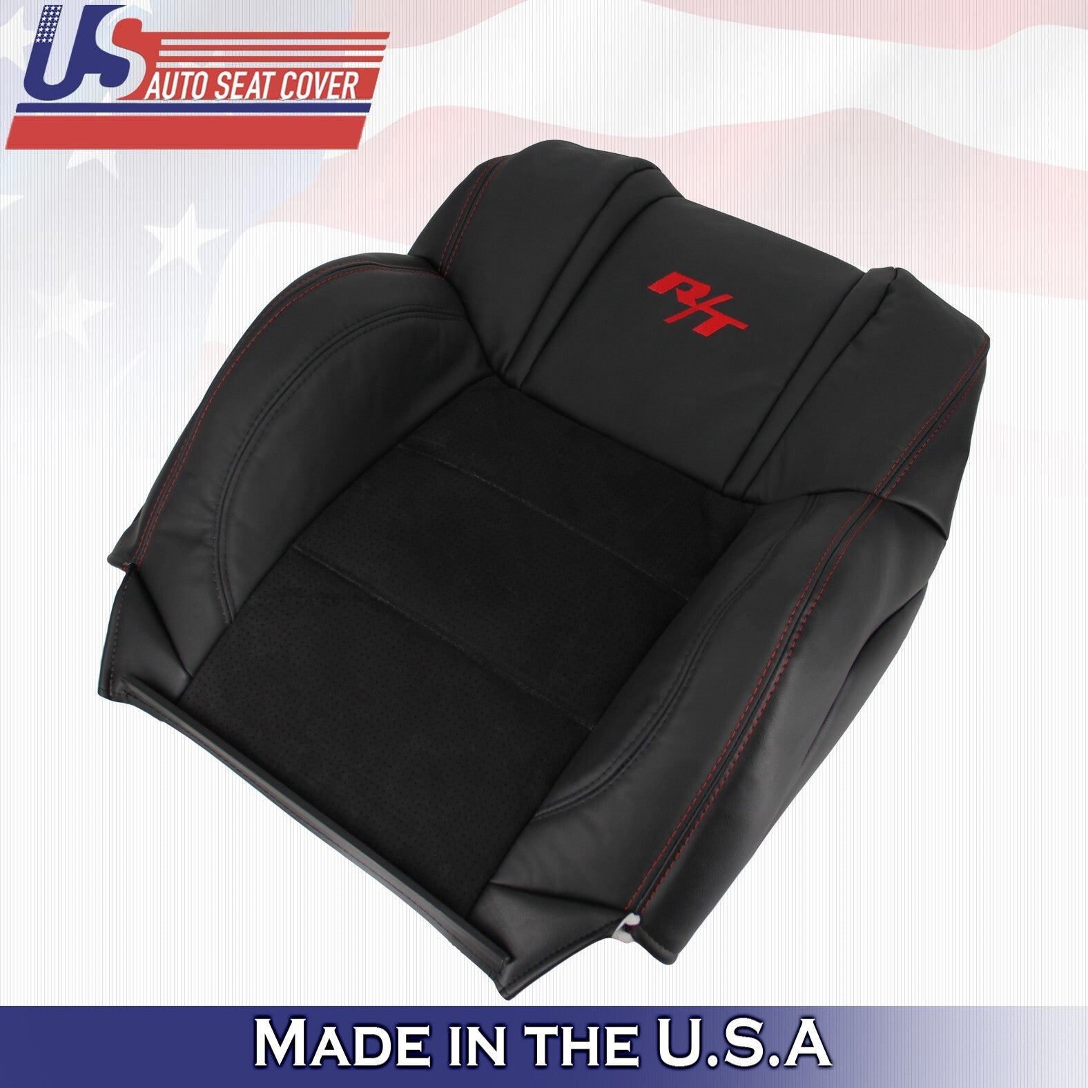 2006 2007 For Dodge Charger RT 2x Top & 2x Bottom Perf Leather Seat Covers Black