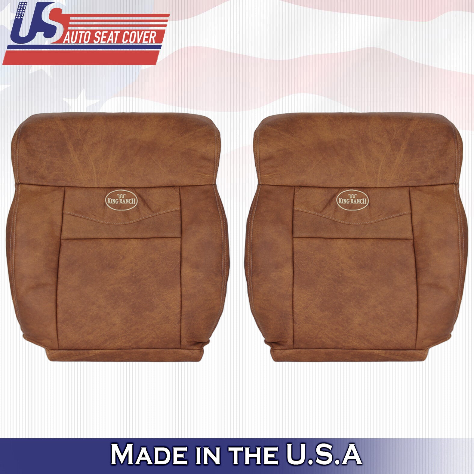 2004 to 2008 Fits Ford F150 King Ranch Driver & Passenger Tops Leather Covers