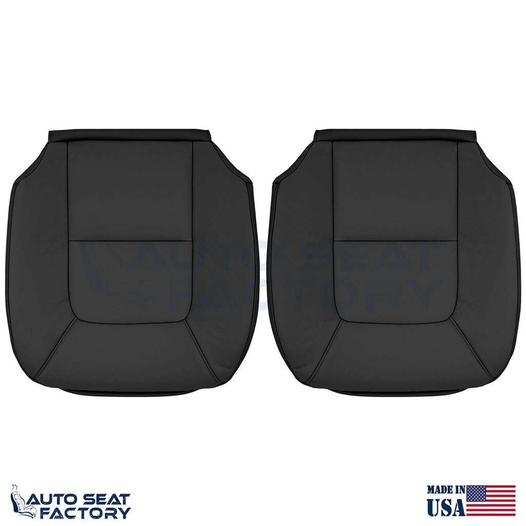 Fits 2007 - 2016 Volvo S80 LEFT & RIGHT Bottom Black Solid Leather Seat Covers