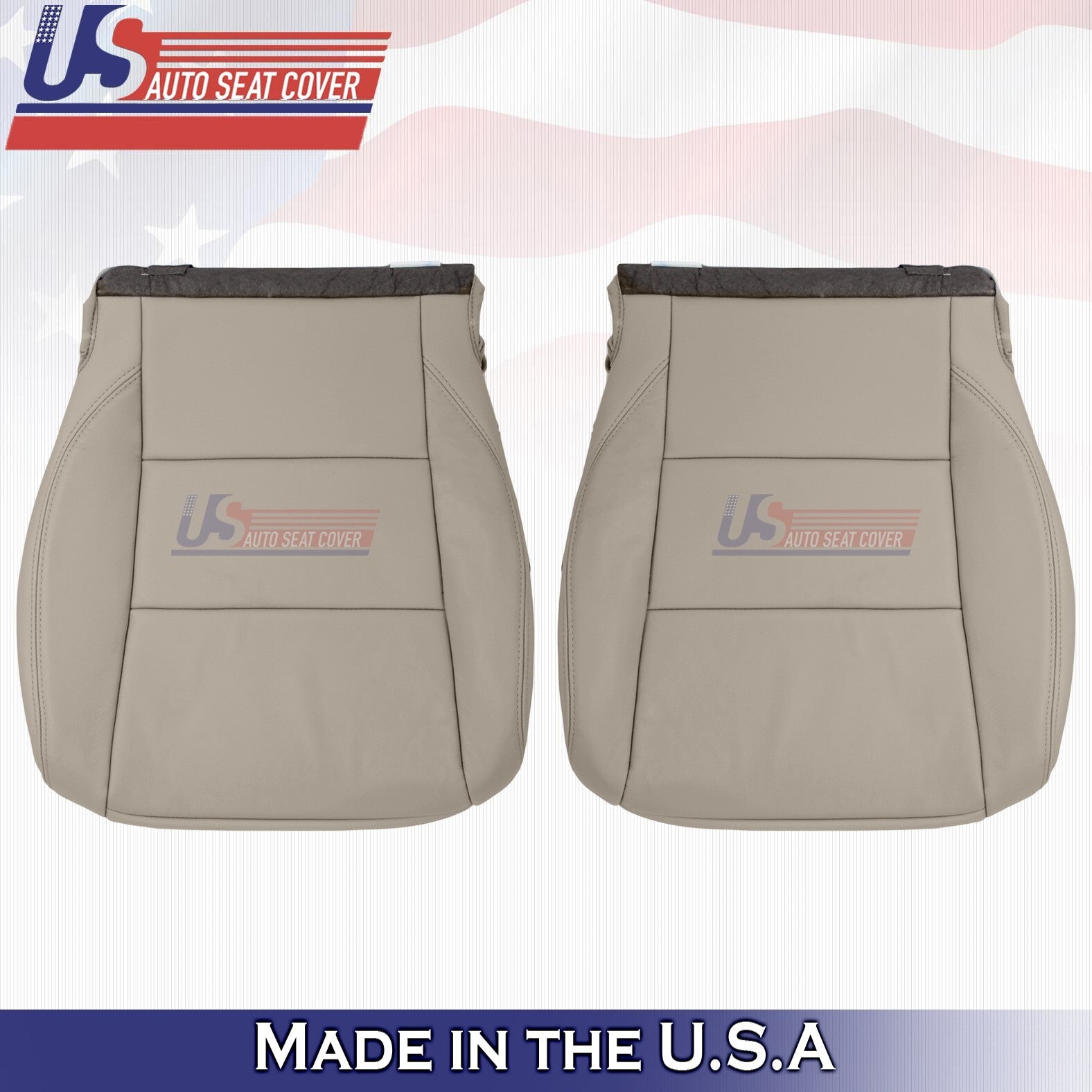 2017 to 2020 Fits Toyota Sienna Driver &Passenger Bottoms Leather Seat Cover Tan