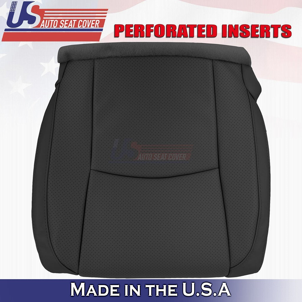 2003 to 2009 For Lexus RX350 Driver Top& Bottom Synth Leather Perf Cover Black