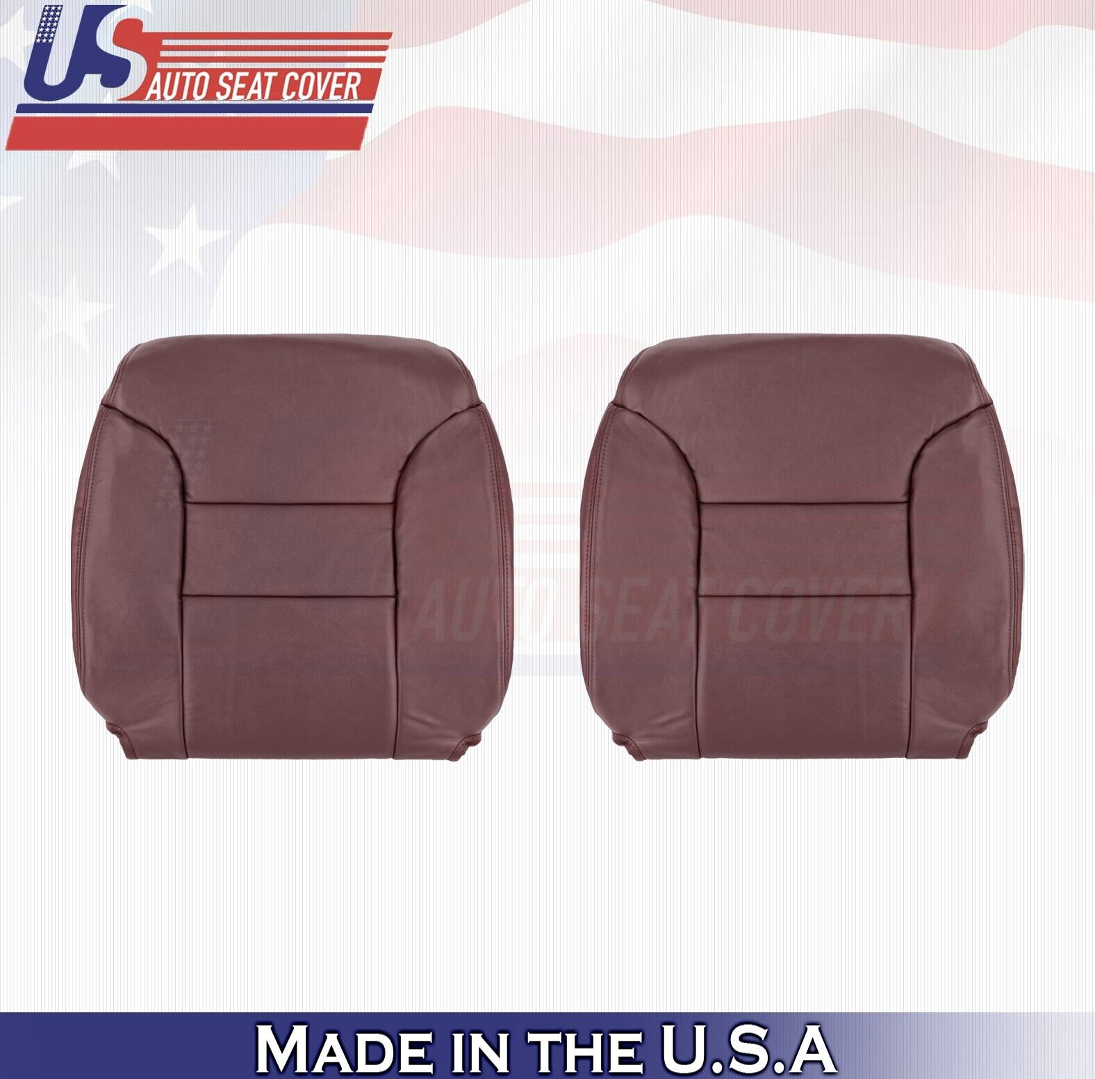 1995 to 2000 For Chevy Silverado 2500 Driver & Passenger Top Leather Covers Red