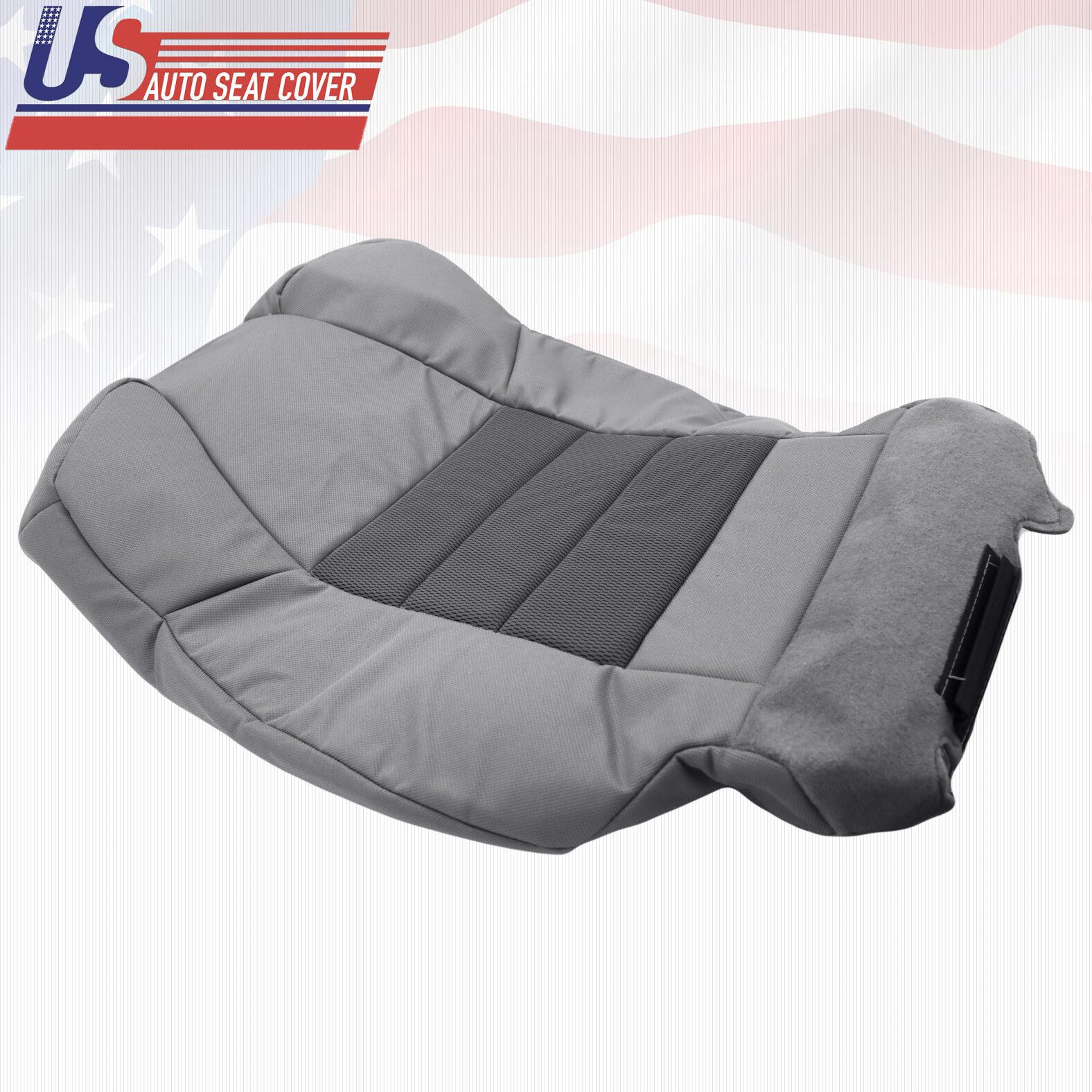 Fits 2003-2007 Ford F-250 XLT Super-cab Driver Top Seat Cover Cloth Gray 2-tone