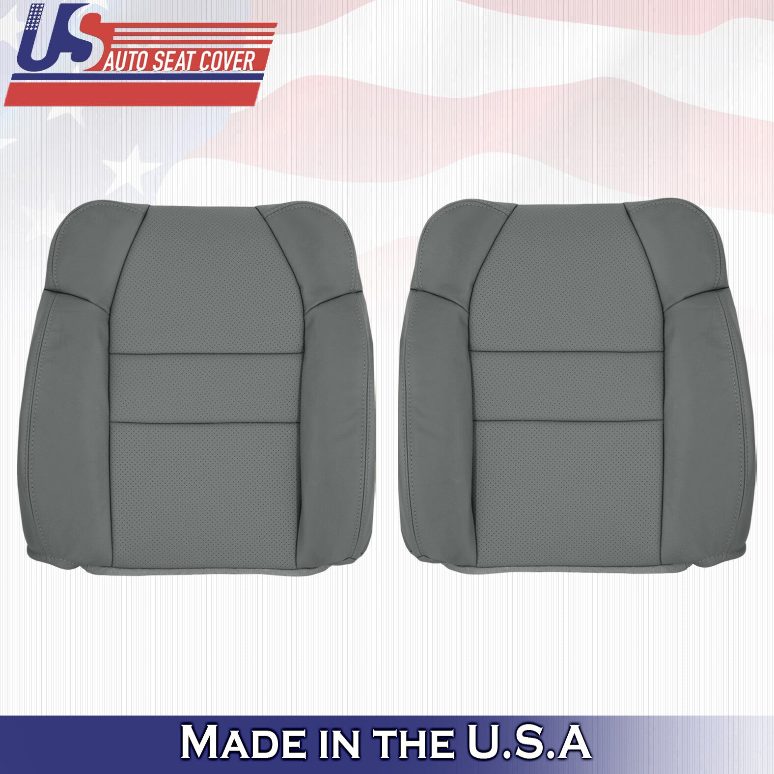 2001 For Acura MDX Driver & Passenger 2x Top Synthetic Leather Seat Covers Gray