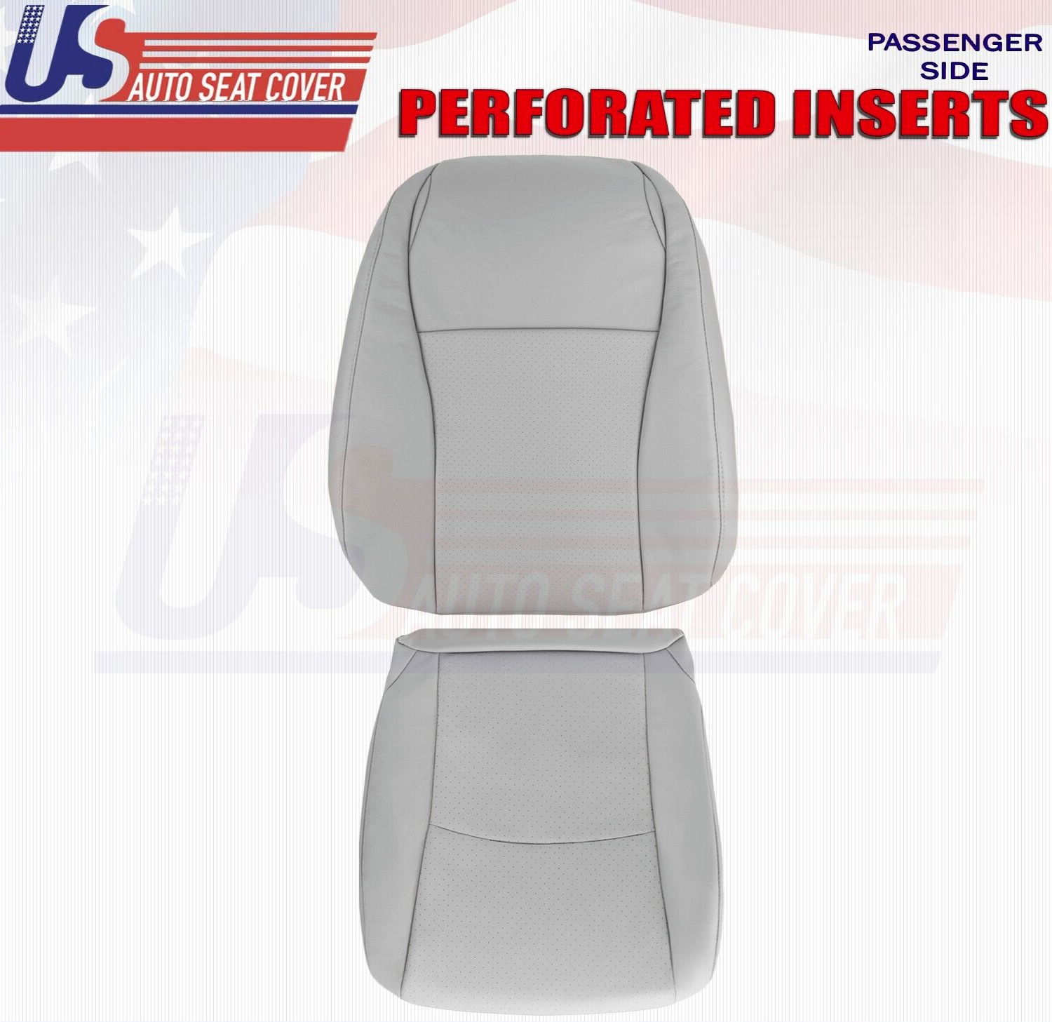 2012 2013 For Toyota Highlander Front Passenger Top & Bottom Leather Covers Gray