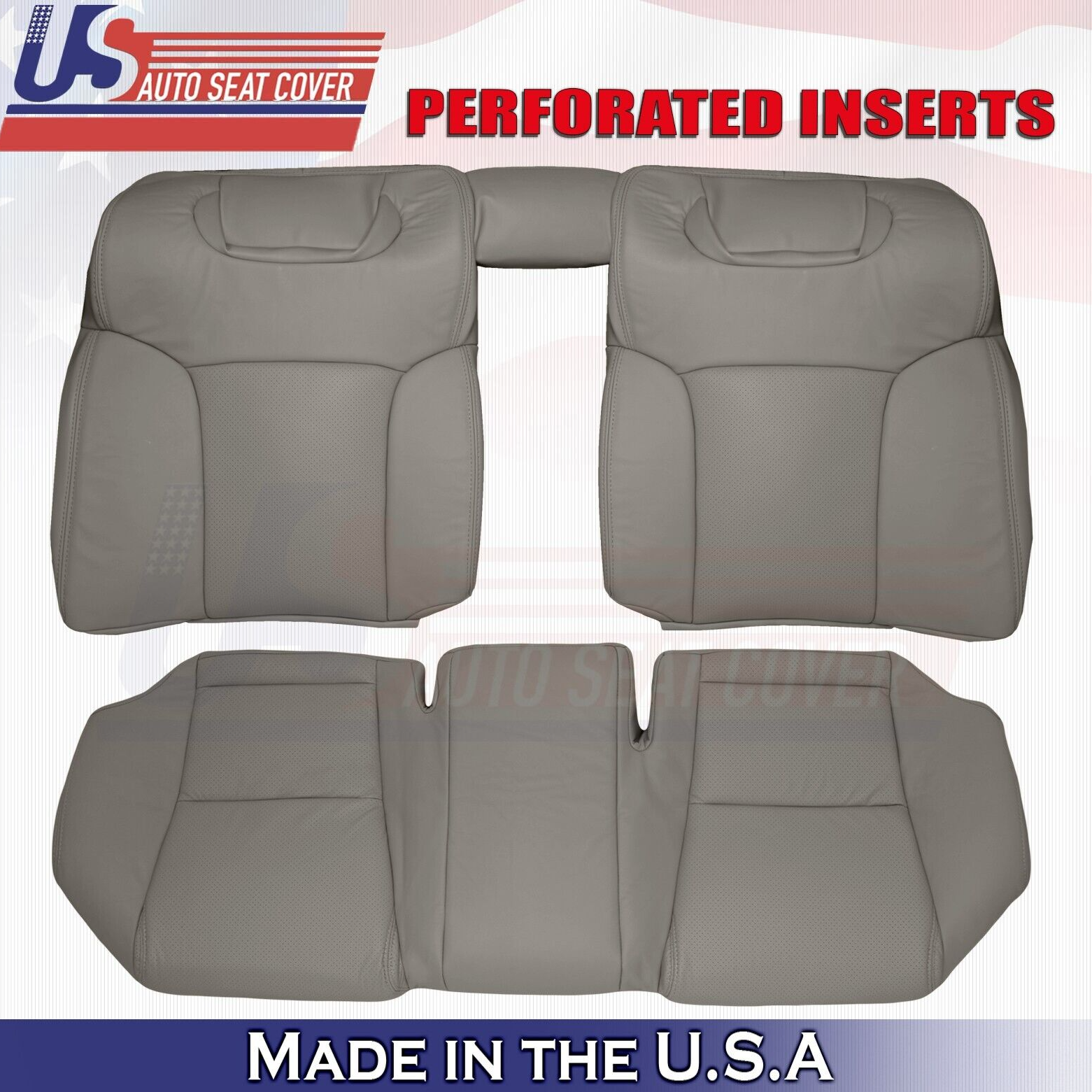 2007 For Lexus GS300 GS350 2nd Row Top & Bottom Perforated Leather Covers Gray