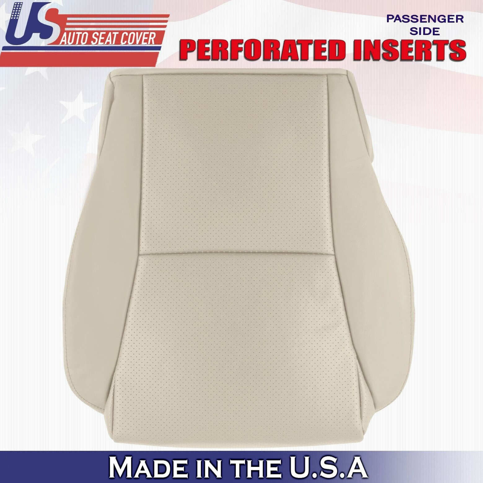 2008 For Toyota Solara Convertible Front Passenger Bottom Leather Seat Cover Tan