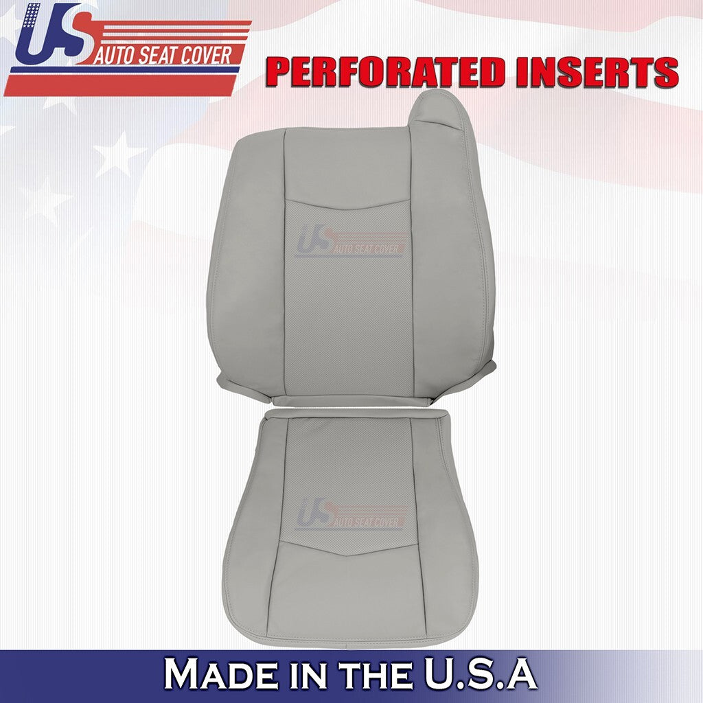 2004 to 2009 Fits Cadillac SRX Front Driver Top & Bottom Leather Cover Gray