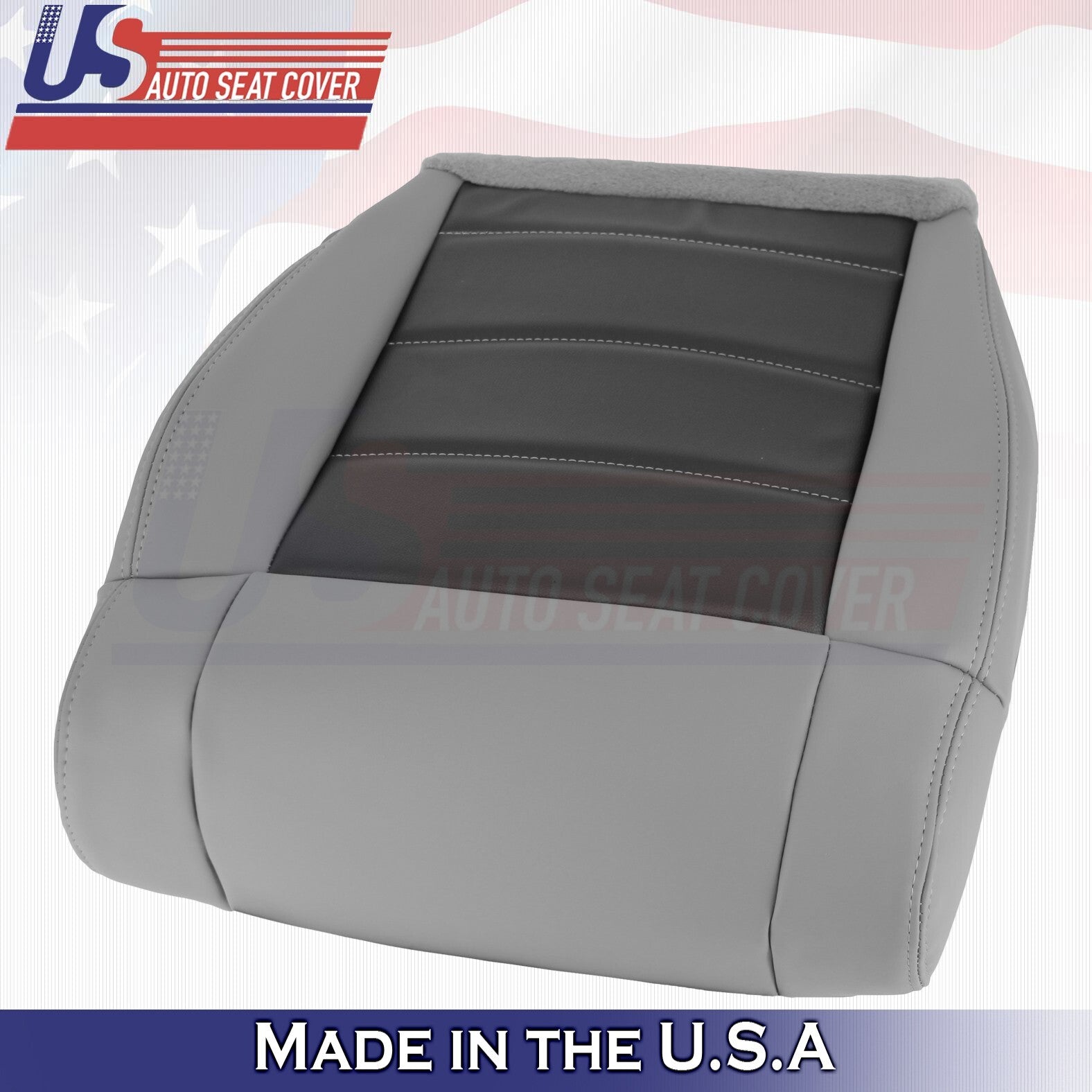 2010 For Jeep Wrangler Front Driver Bottom Synthetic Leather Seat Cover Gray