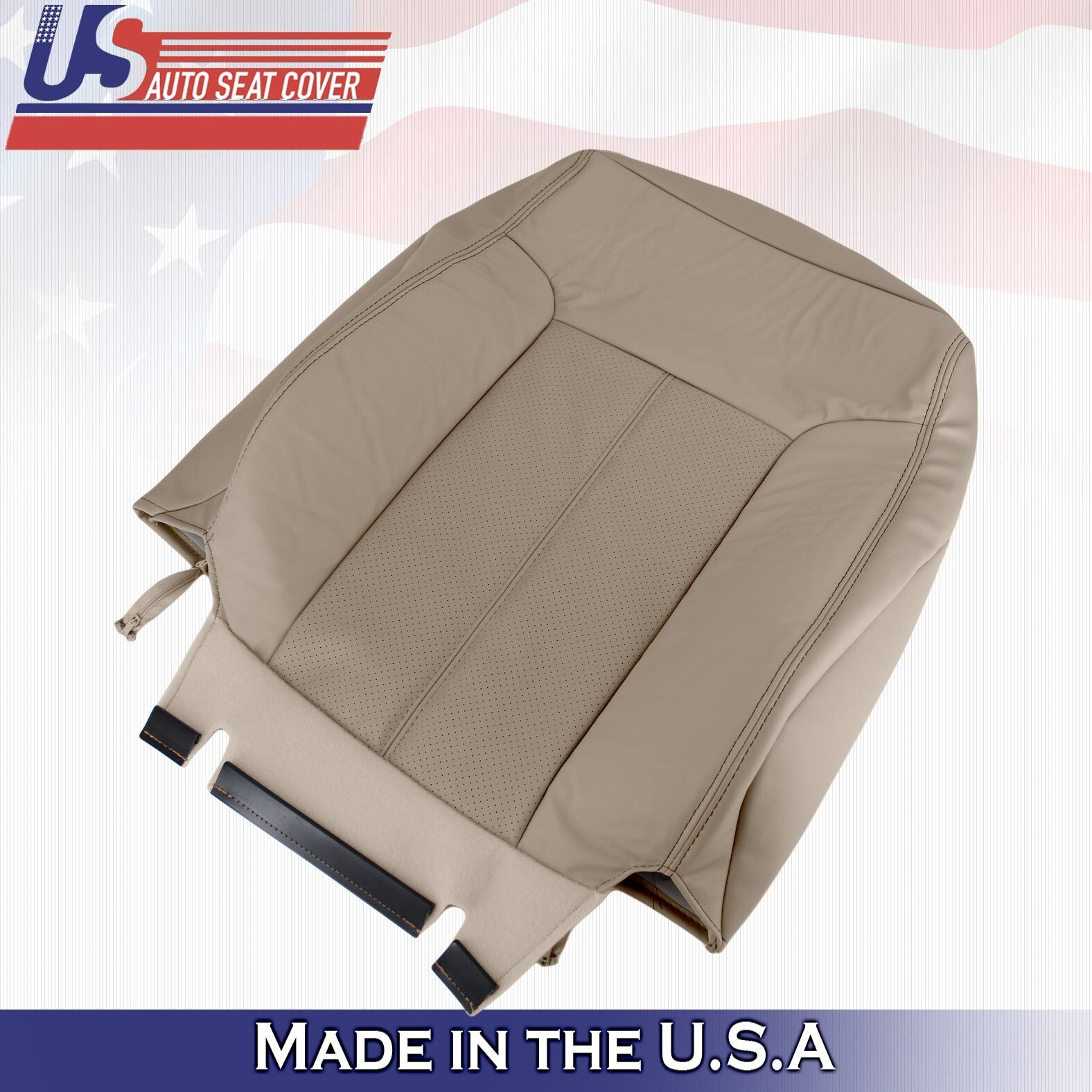 2013 2014 For Ford F250 F350 Lariat Driver Passenger Top Leather Seat Covers Tan