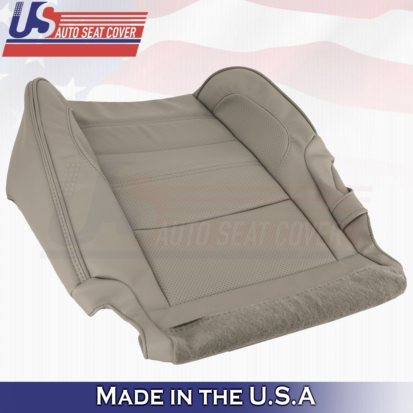2015 For GMC Sierra Denali Rear Passenger Top & Bottom Leather Seat Covers Tan