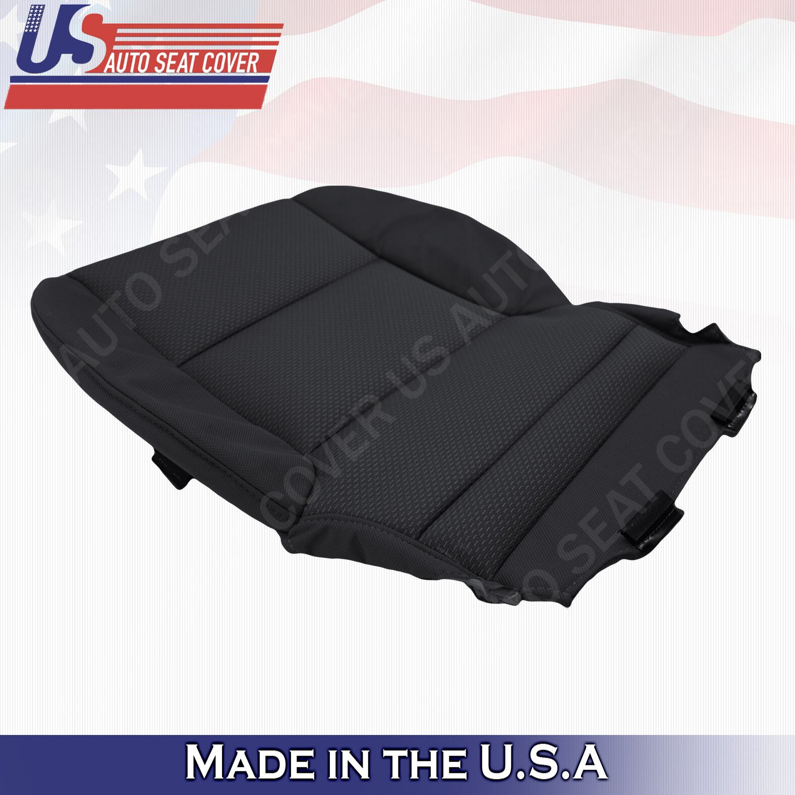 2014 to 2018 Chevy Silverado 1500 Driver Bottom Cloth Seat Cover Ebony Black