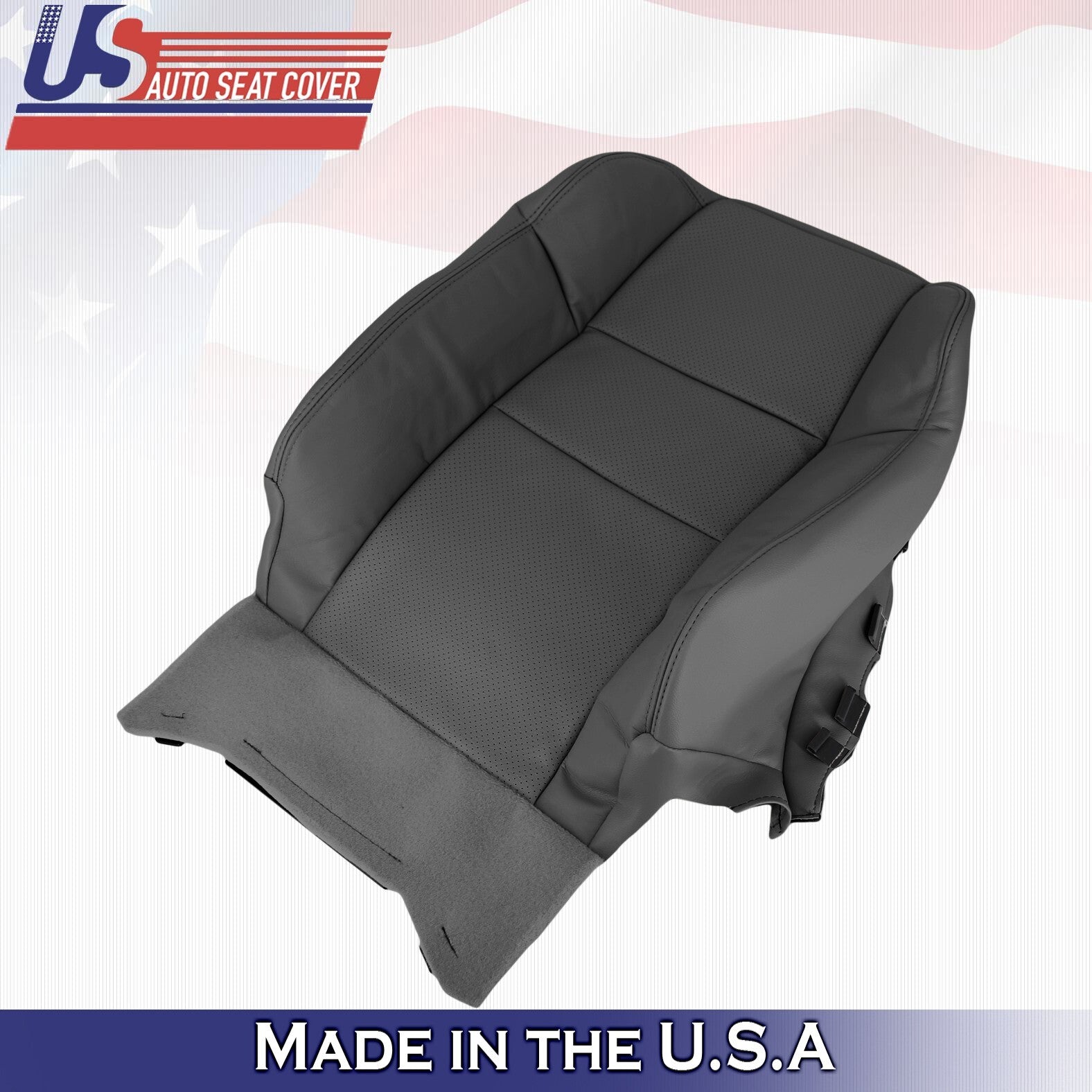 2011 2012 For Acura RDX Passenger Top & Bottom Synthetic Perf Leather Covers BLK