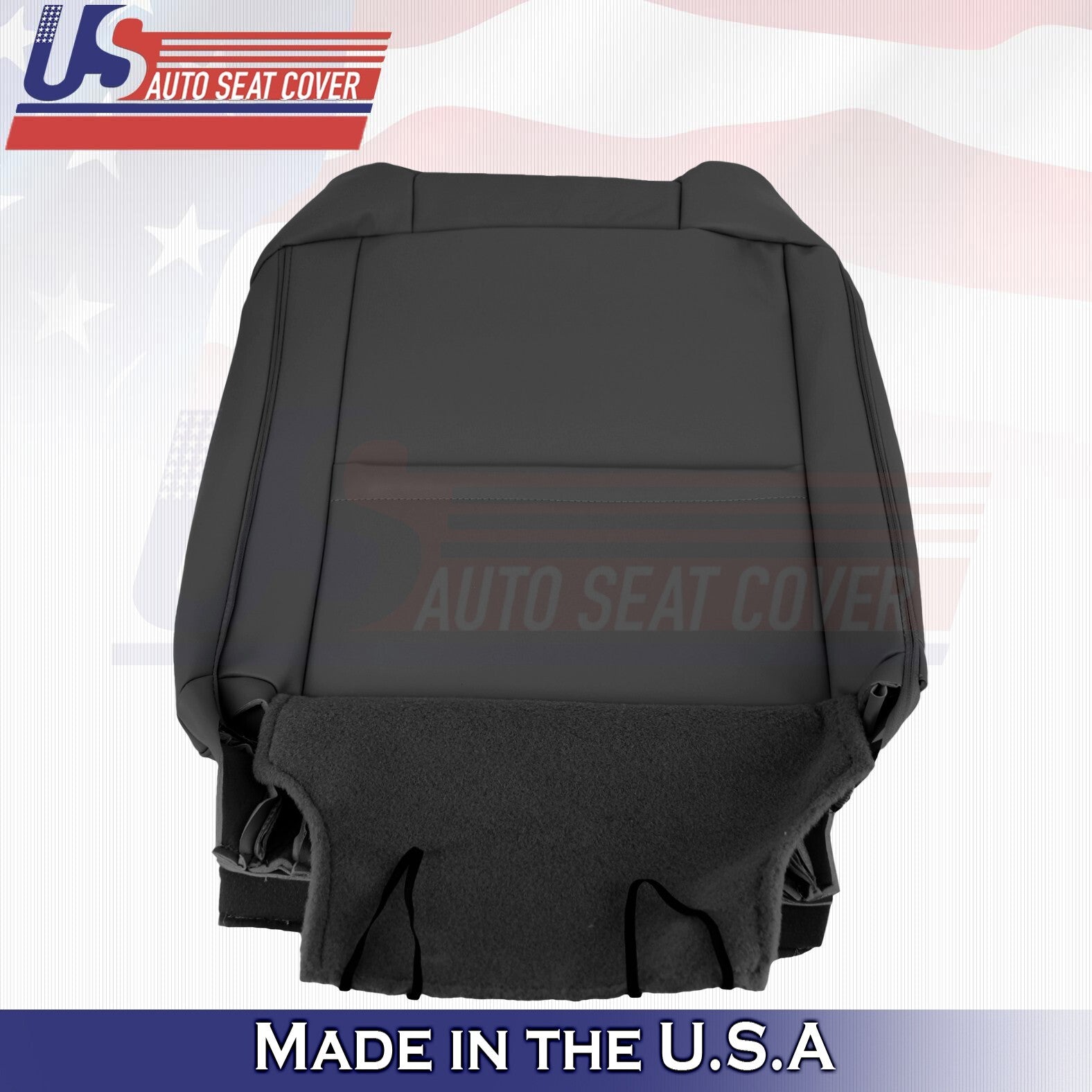 2014 to 2018 For Toyota Tundra Passenger Top & Bottom Leather Seat Covers BLACK