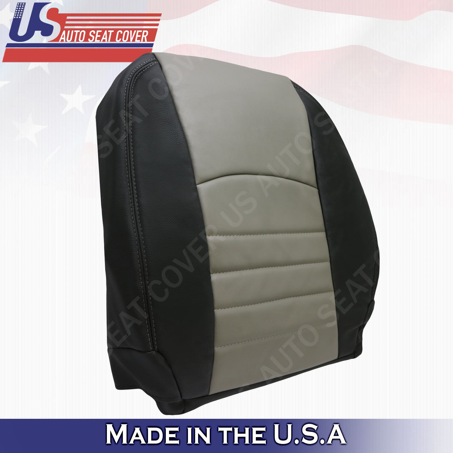 2011 2012 For Dodge Ram Work Truck Passenger Top Vinyl Seat Cover 2-tone Gray