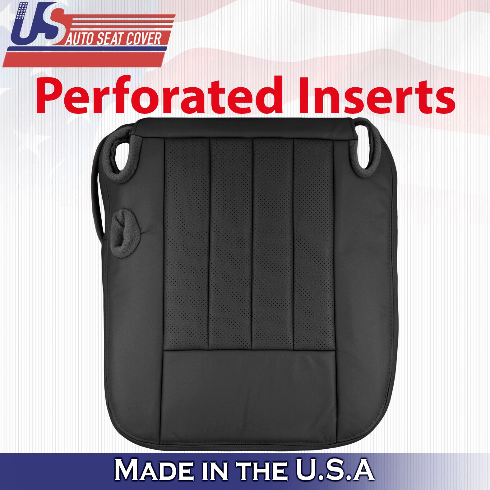 2003 2004 2005 For Lincoln Town Car Driver & Passenger Bottom Leather Covers BLK