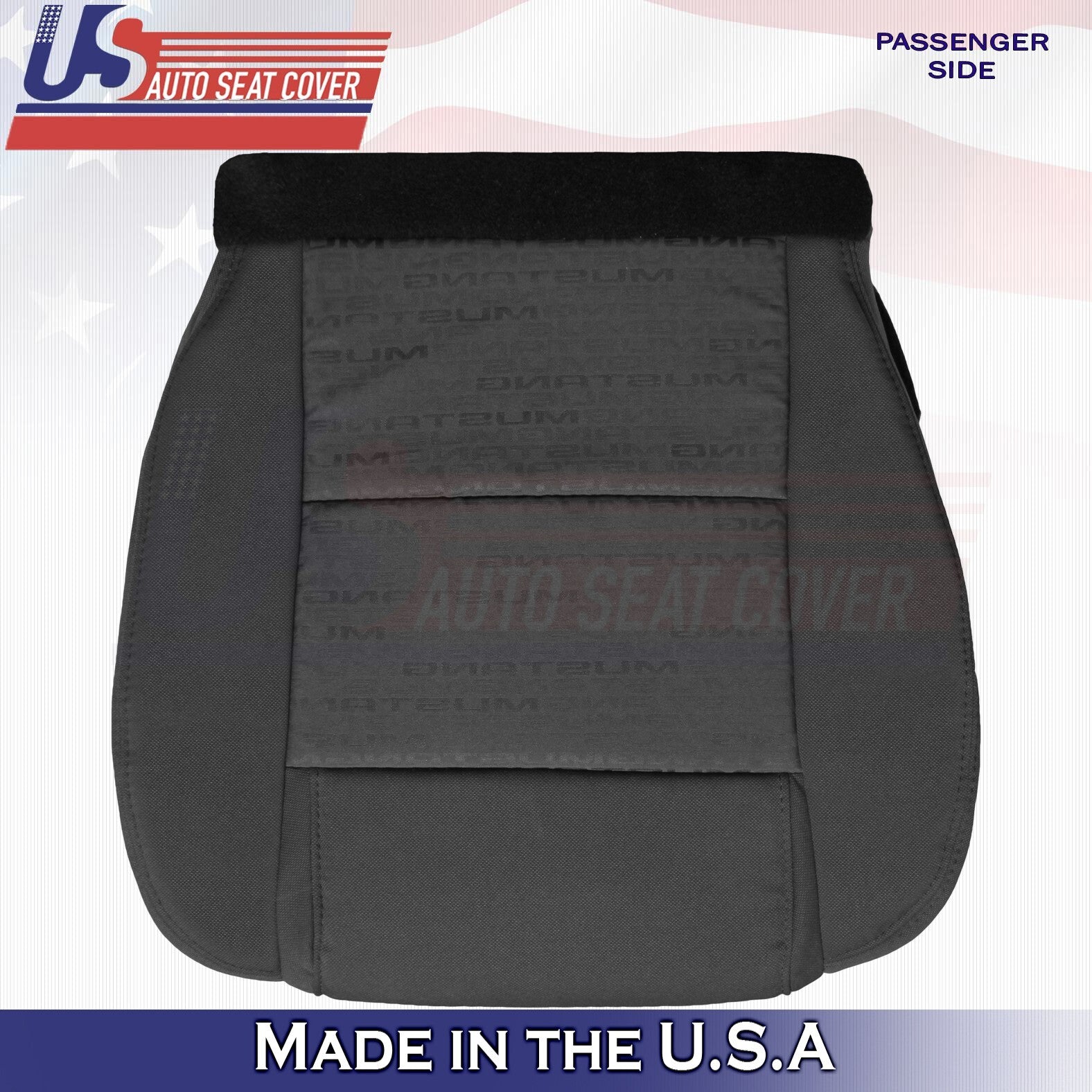 2005 2006 2007 For Ford Mustang Driver & Passenger Bottom Cloth Seat Covers BLK