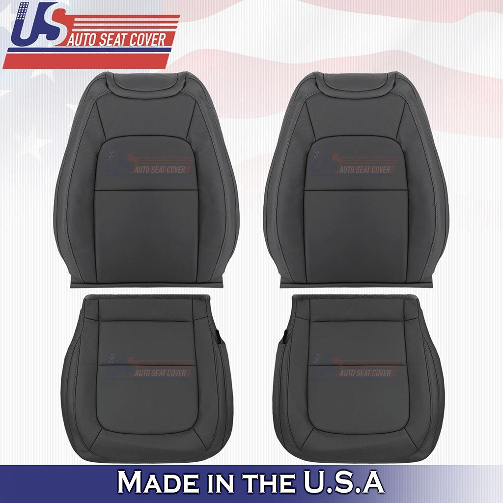 2015 to 2022 For GMC Canyon SLT Front Set Tops &Bottoms Leather Seat Cover Black