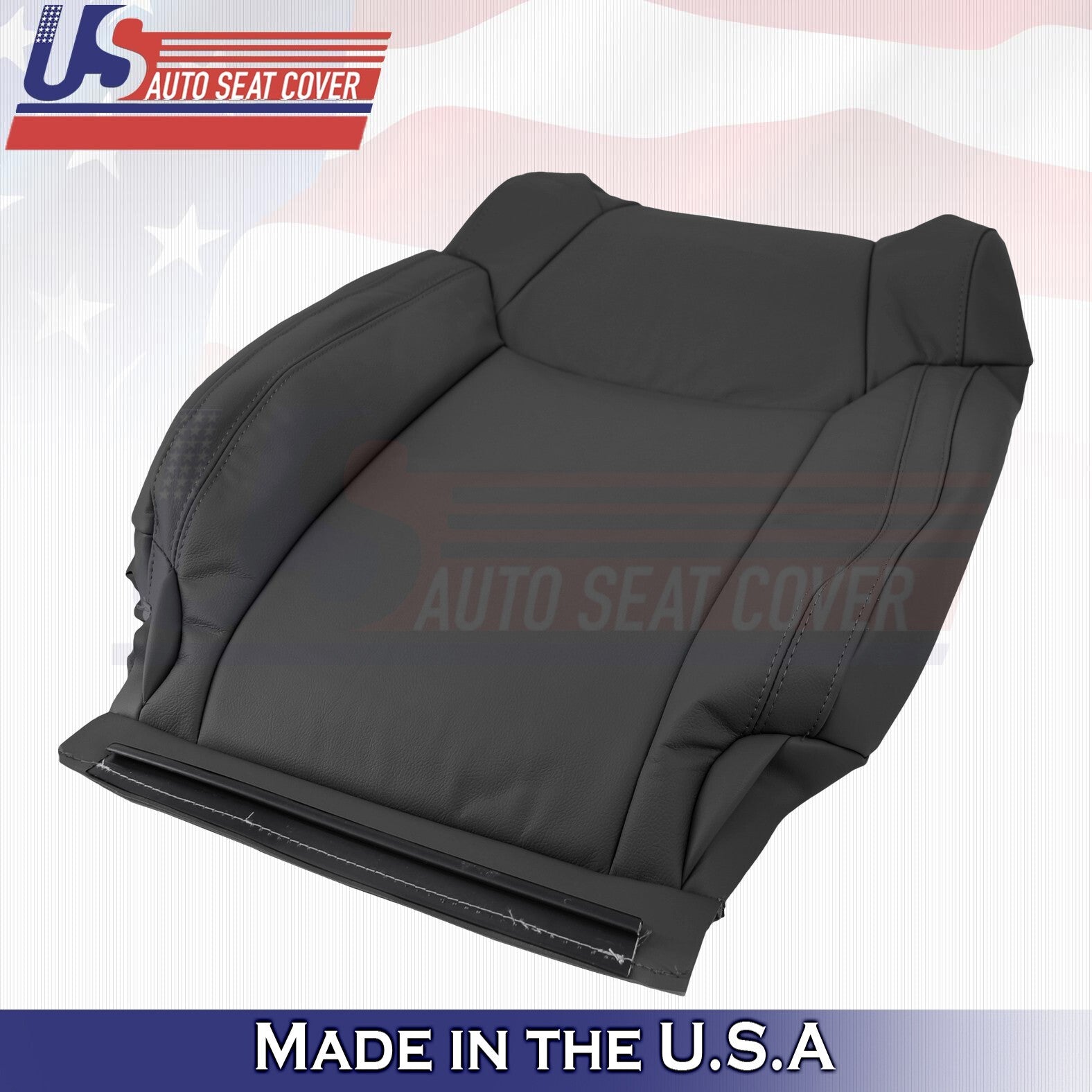 2014 to 2018 For Toyota Tundra Passenger Top & Bottom Leather Seat Covers BLACK