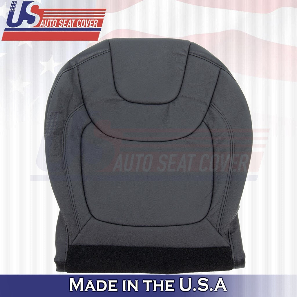 2015 to 2023 Fits Jeep Cherokee Passenger Bottom Leather Seat Cover Black