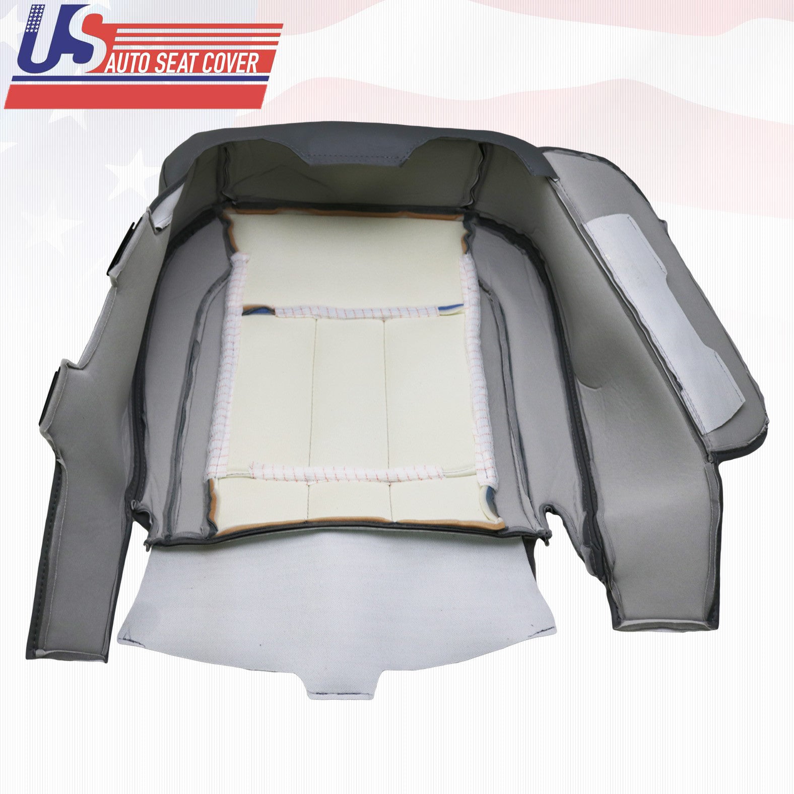 For 2009 For Dodge Ram 2500 Driver Bottom Leather Replacement Seat Cover in Gray