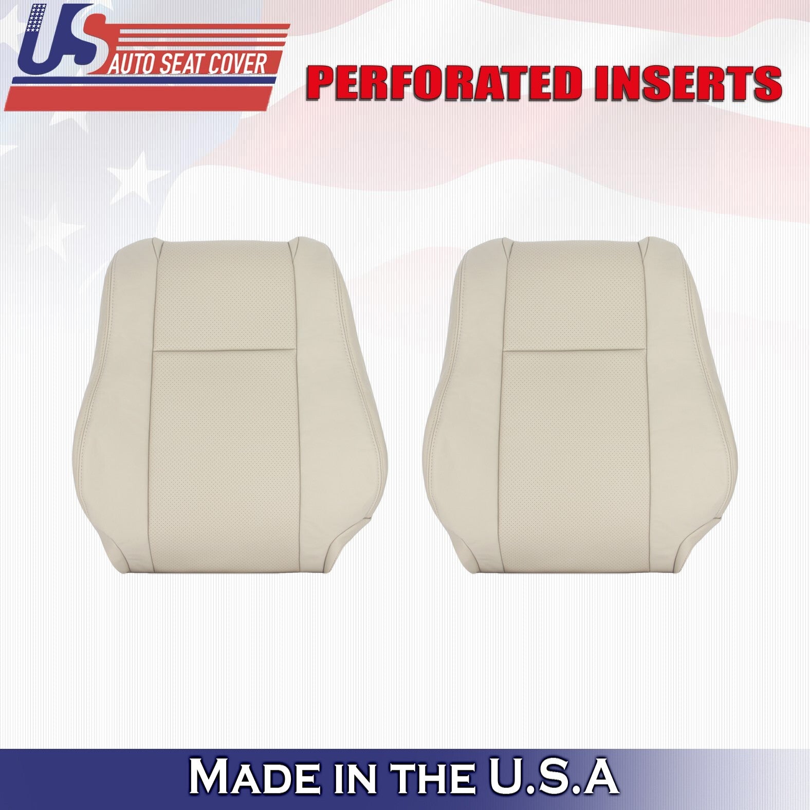 2004 to 2008 Fits Toyota Solara Driver & Passenger Top Leather Seat CoversTan