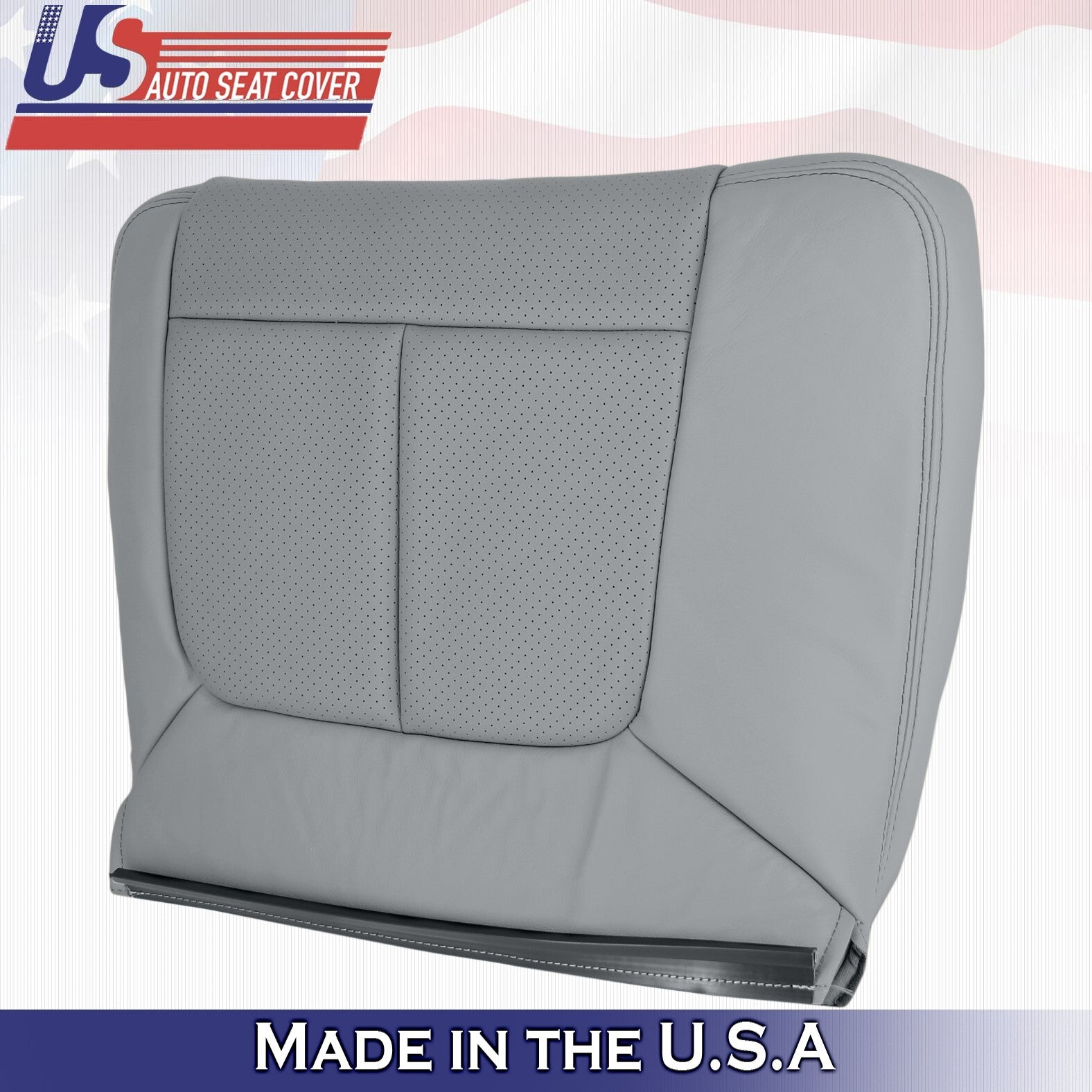 2011 to 2016 For Ford F450 2nd Row Driver & Passenger Bottom Leather Covers Gray