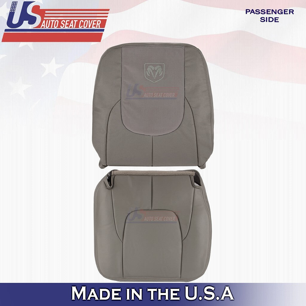 2002 2003 For Dodge Ram 2500 Laramie Passenger Bottom&Top Leather Seat Cover Tan