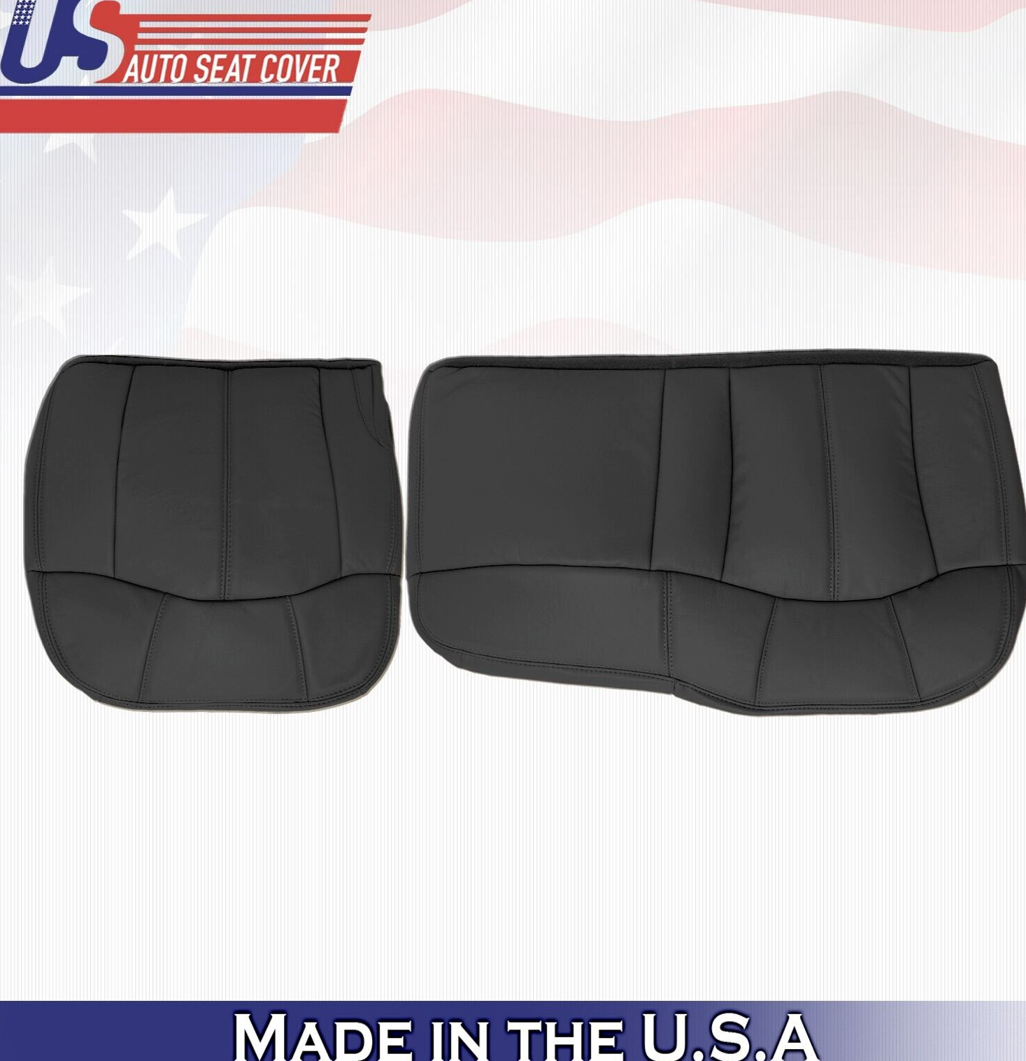 1999-2002 For Chevy Tahoe Rear Driver& Passenger Bottoms Leather Covers Graphite