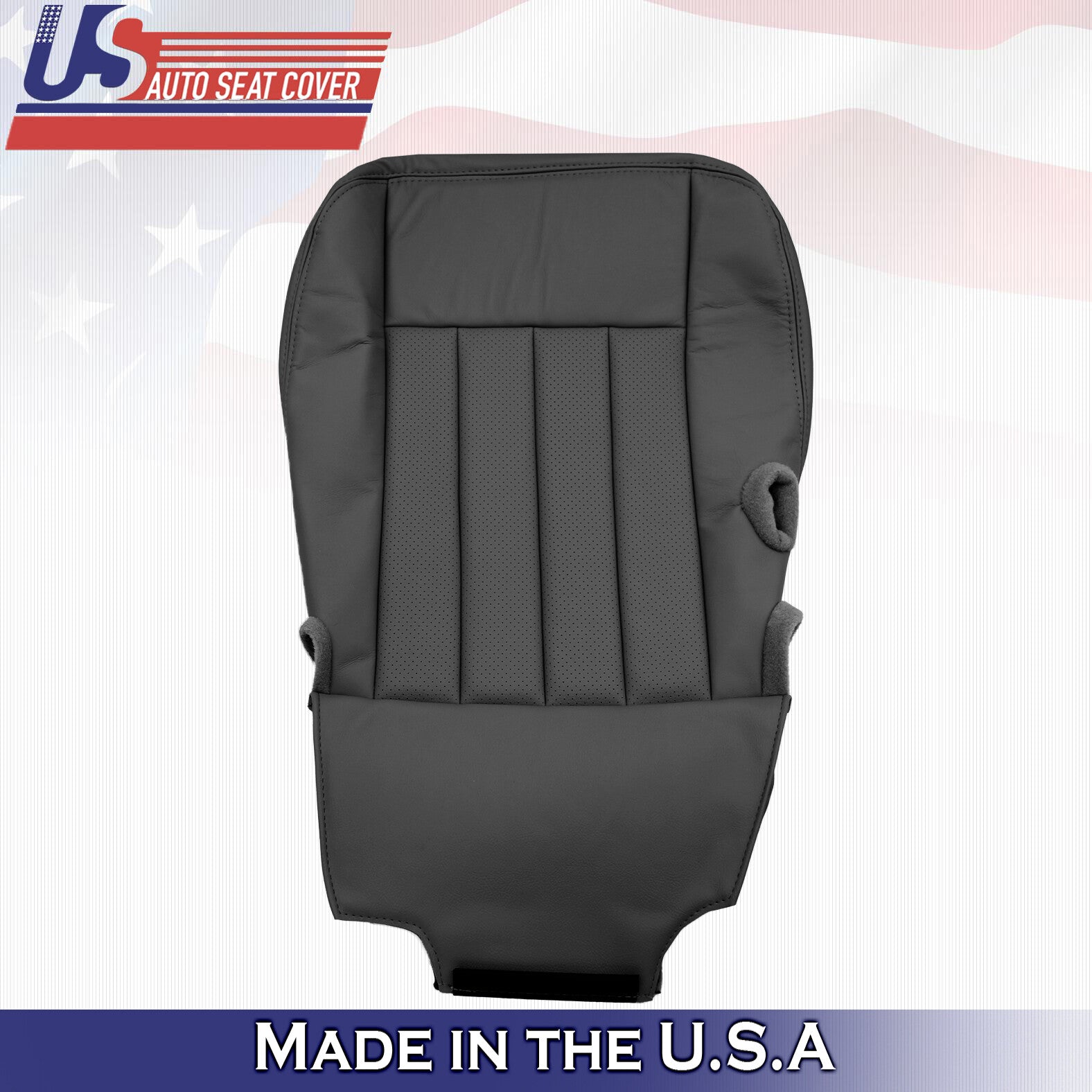 2003 2004 2005 For Lincoln Town Car Driver & Passenger Bottom Leather Covers BLK