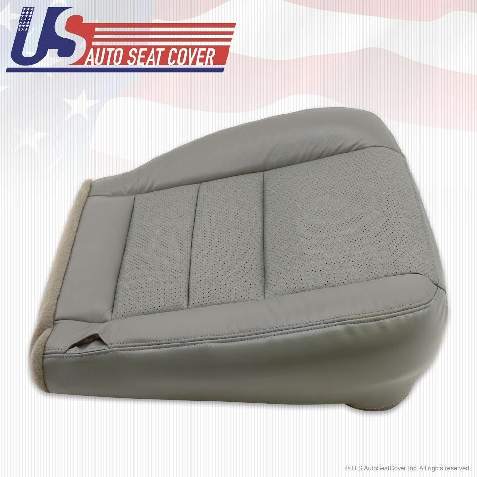 02 -07 Ford F250 F350 Lariat PASSENGER Bottom Leather Seat Cover Gray Perforated