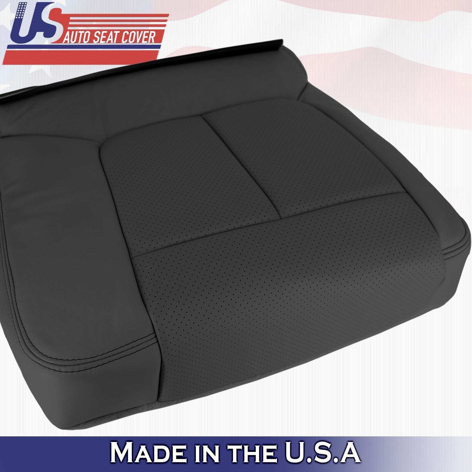 2011 to 2016 For Ford F450 2nd Row Driver & Passenger Bottom Leather Covers BLK