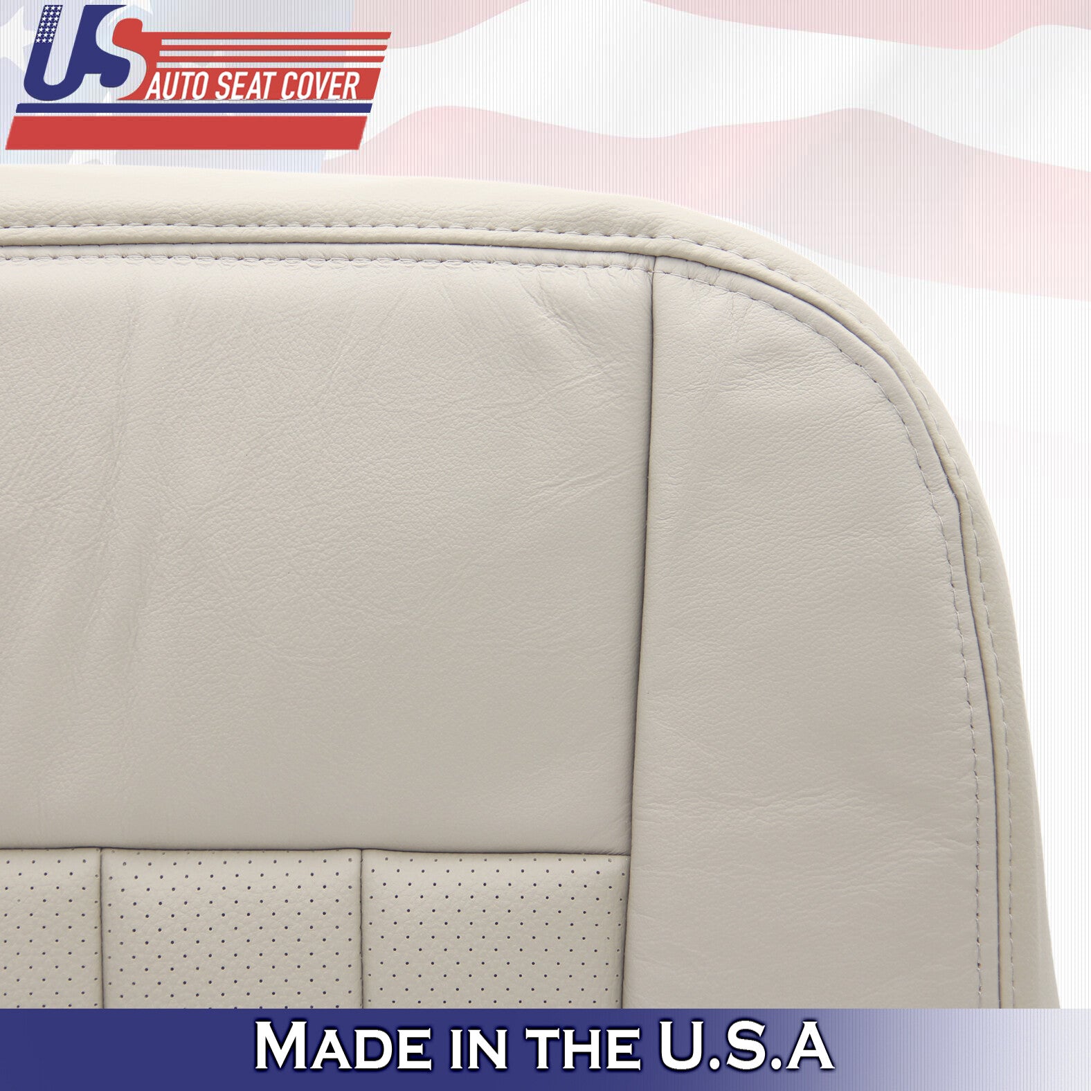2003 to 2005 Fits Lincoln Town Car Driver & Passenger Bottom Leather Covers Tan