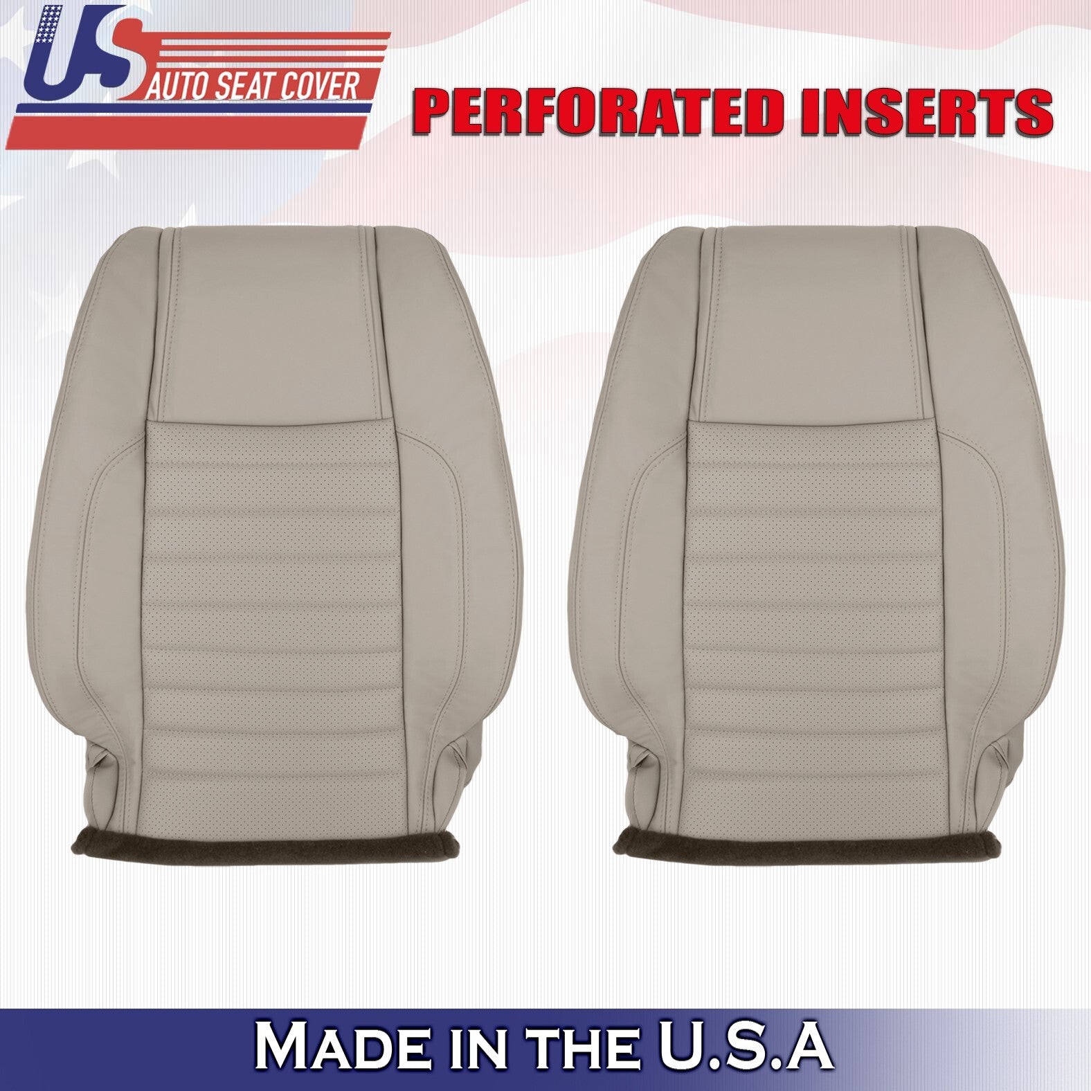 2010 to 2014 For Ford Mustang GT Driver&Passenger Tops Synth Leather Cover Stone