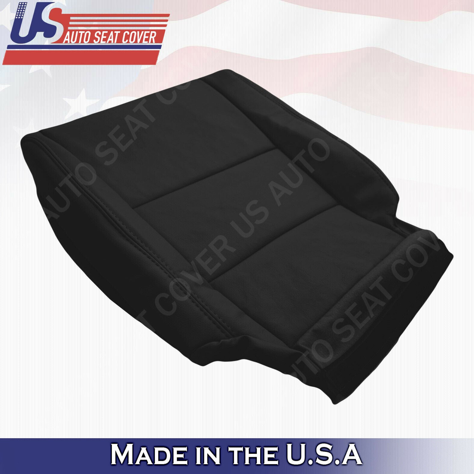 2008 to 2012 For Honda Accord Sedan 2x Top & 2x Bottom Leather Seat Covers Black
