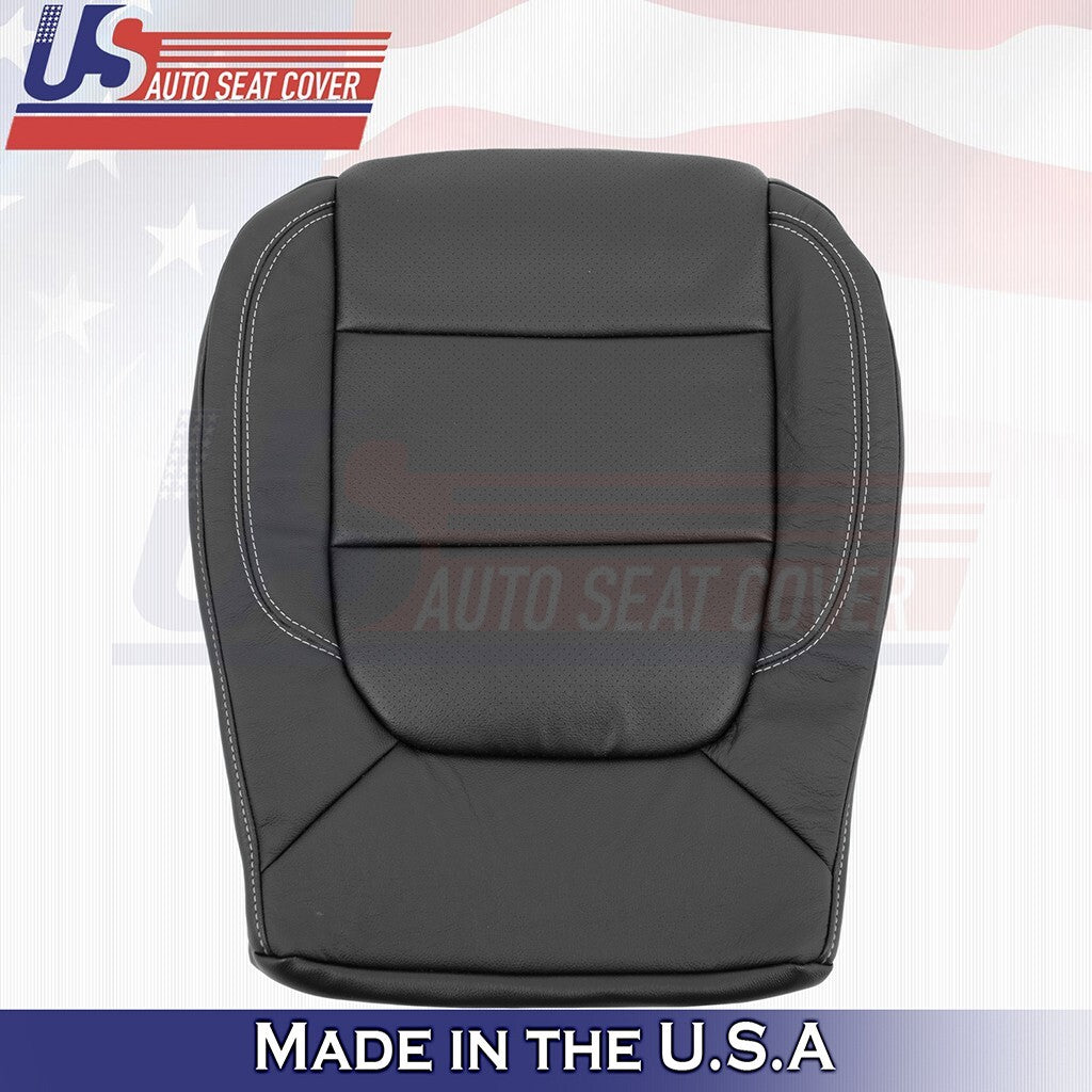 2019 to 2023 For GMC Sierra Driver &Passenger Bottoms Perf Leather Cover Black