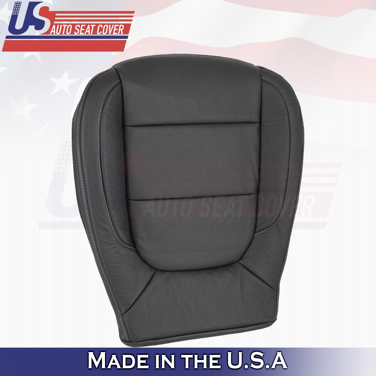2022 For Chevy Silverado 1500 WT Front Driver Top & Bottom Leather Covers Black