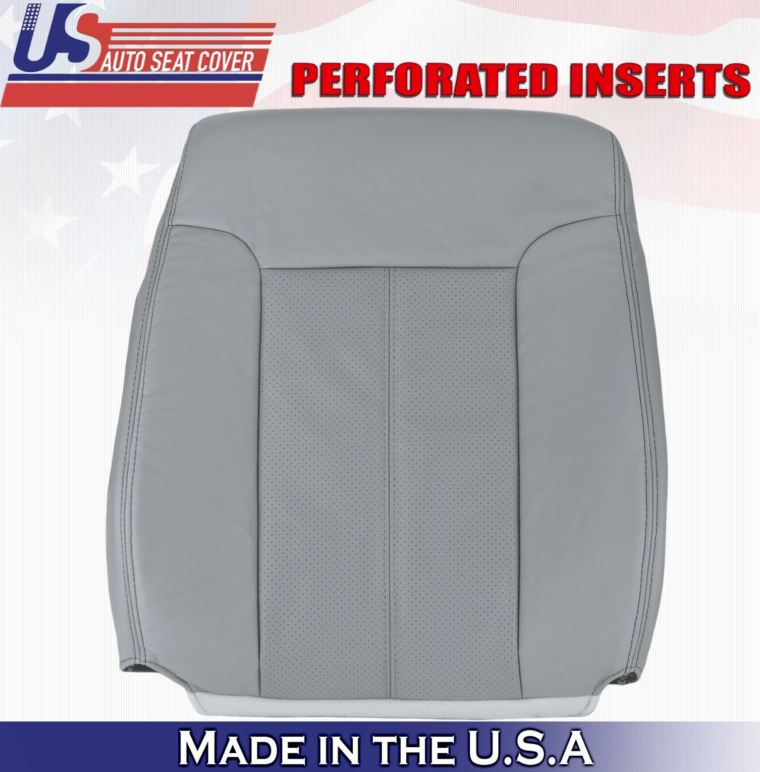 2011 to 2016 For Ford F450 F550 Lariat Passenger Top Leather Seat Cover Gray