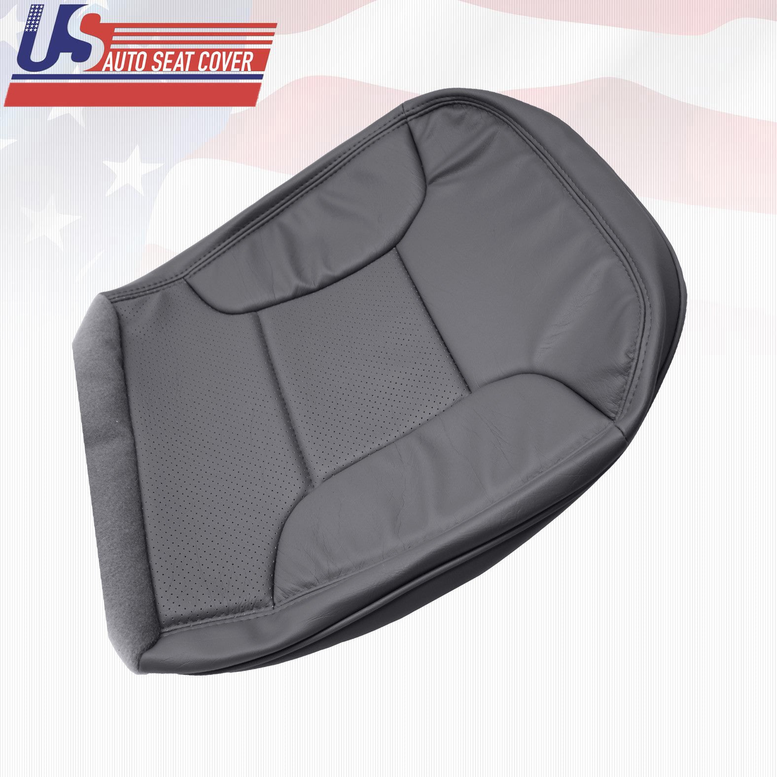 1992 1996 Ford Bronco Base Driver Passenger Bottom Seat Cover Perforated Dk.Gray