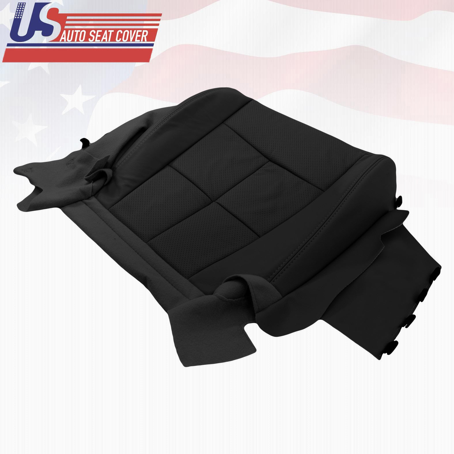 2007-2012 Lincoln Navigator Passenger Bottom Perforated Leather Seat Cover Black