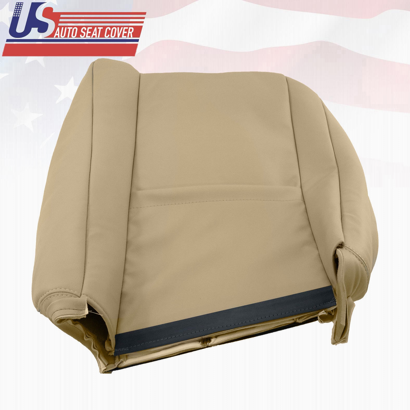 2001 2002 GMC Yukon Denali Driver Lean Back Leather Seat Cover Two-Tone Tan
