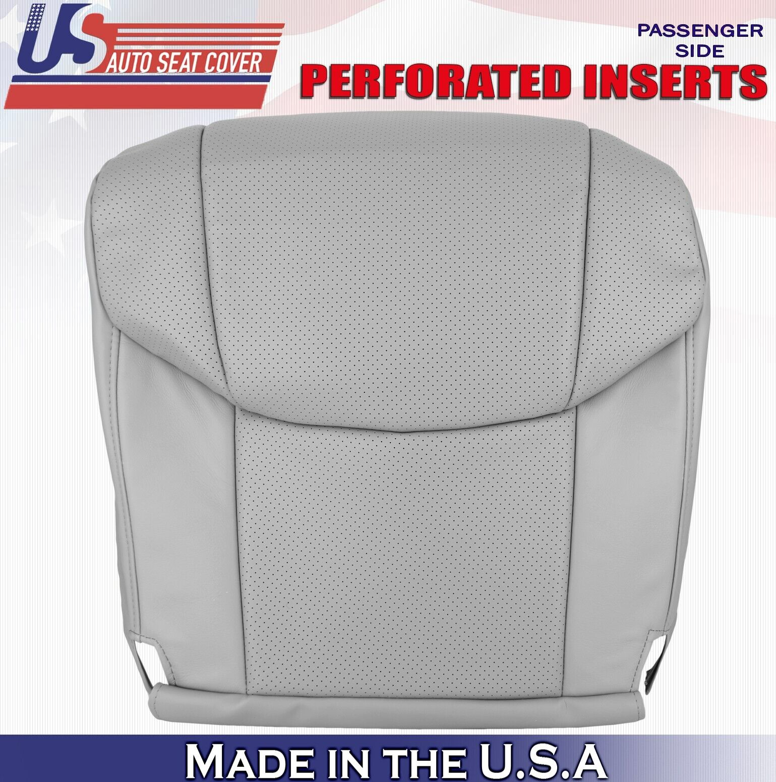 2007 2008 For Toyota Avalon Passenger Bottom Perforated Leather Seat Cover Gray