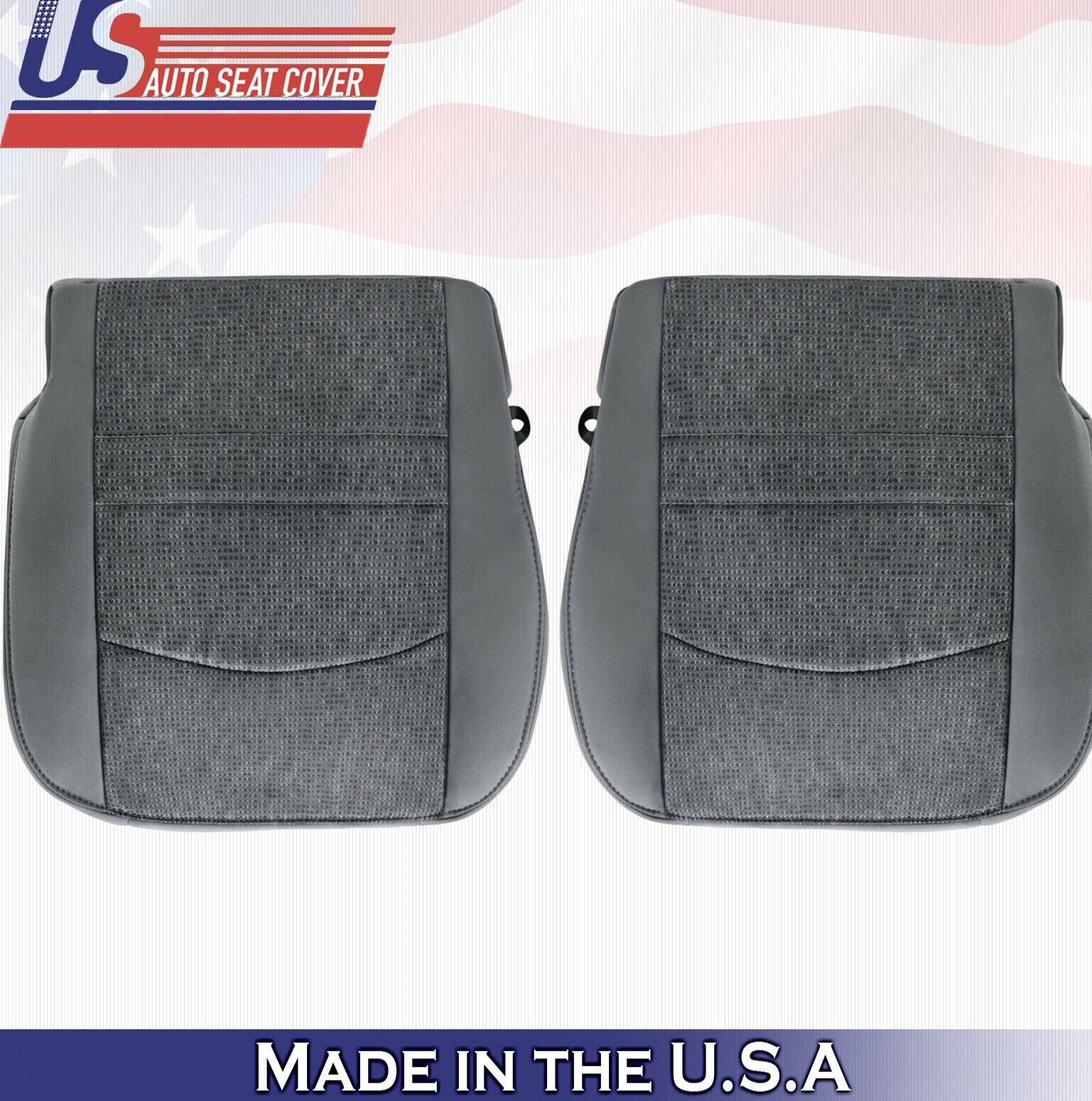 2015 2016 For Dodge Ram 3500 SLT Driver Passenger Bottom Cloth Seat Covers Gray