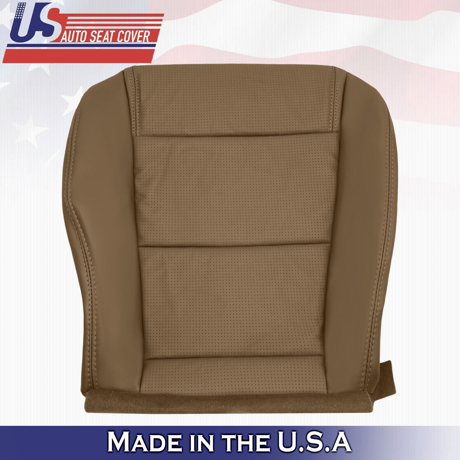 2001 2002 For Acura MDX Driver Top & Bottom Perforated Leather Seat Covers Tan