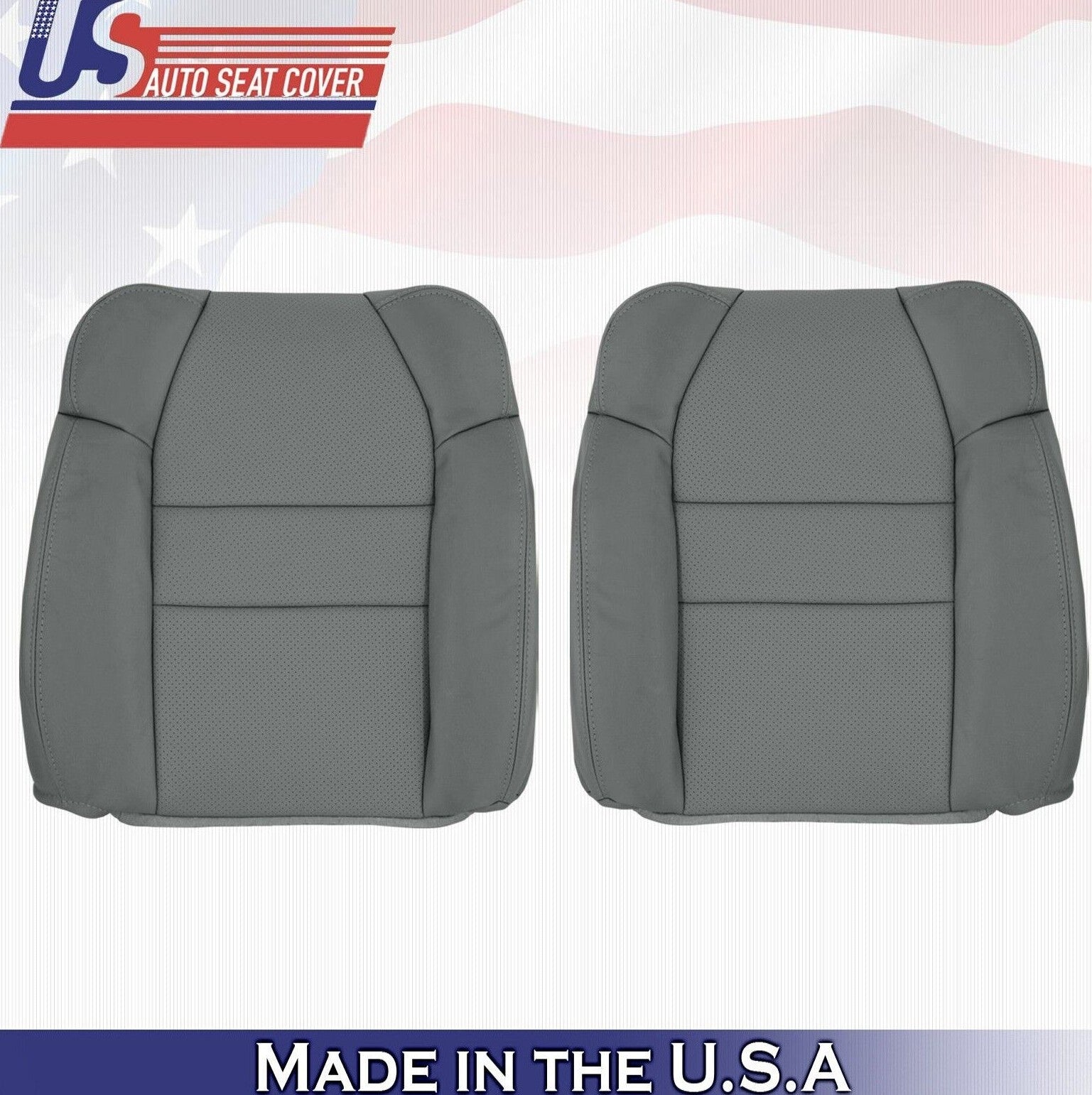 2004 2005 2006 For Acura MDX Driver & Passenger 2x Top Leather Seat Covers Gray