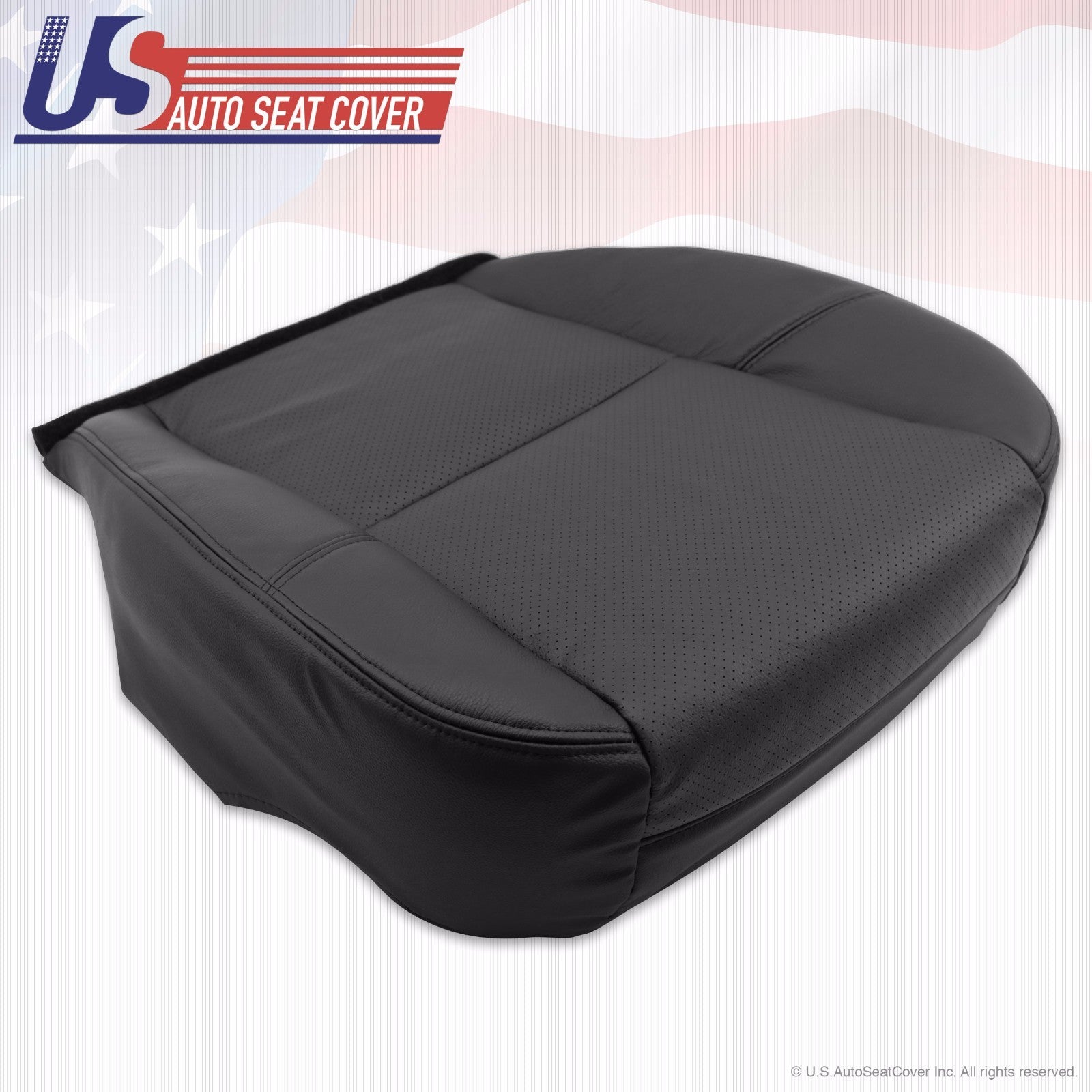 2011 2012 Chevy Avalanche LTZ PASSENGER Bottom Seat Cover PERFORATED LEATHER BLK