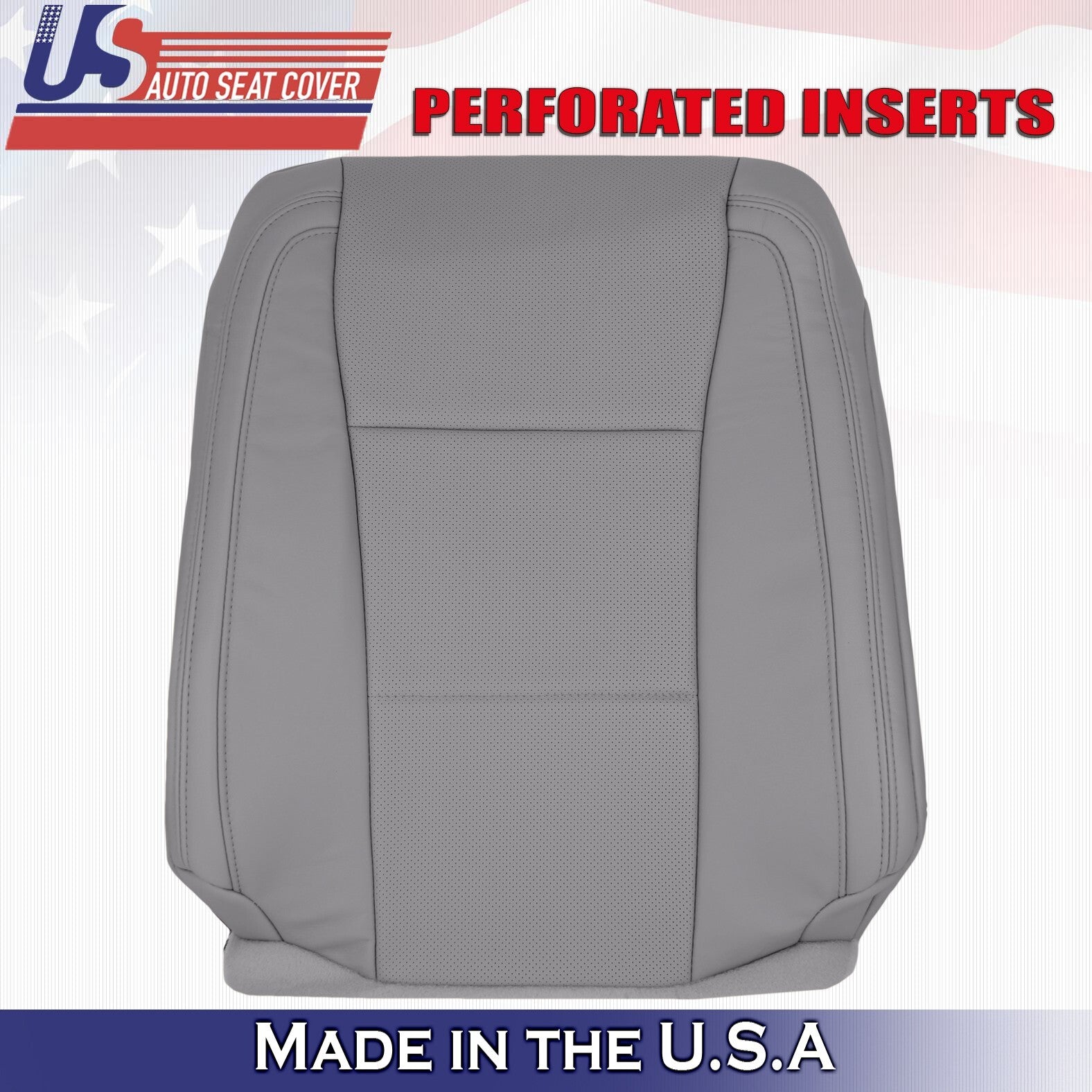 2016 For Ford F150 Lariat Driver & Passenger Top Perf Leather Seat Covers Gray
