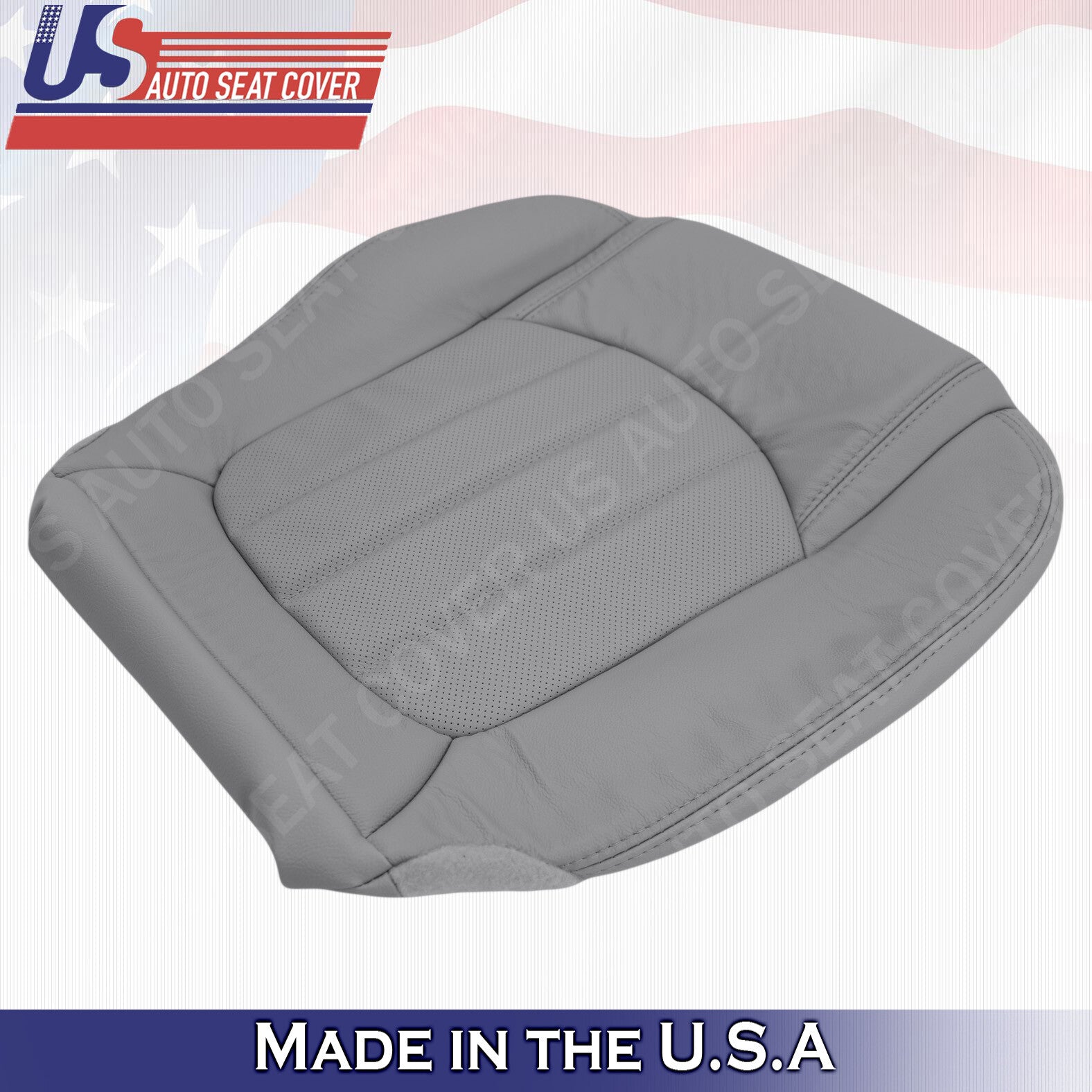 2008 to 2012 Buick Enclave Front lower Bottom Perforated Leather Seat Cover Gray