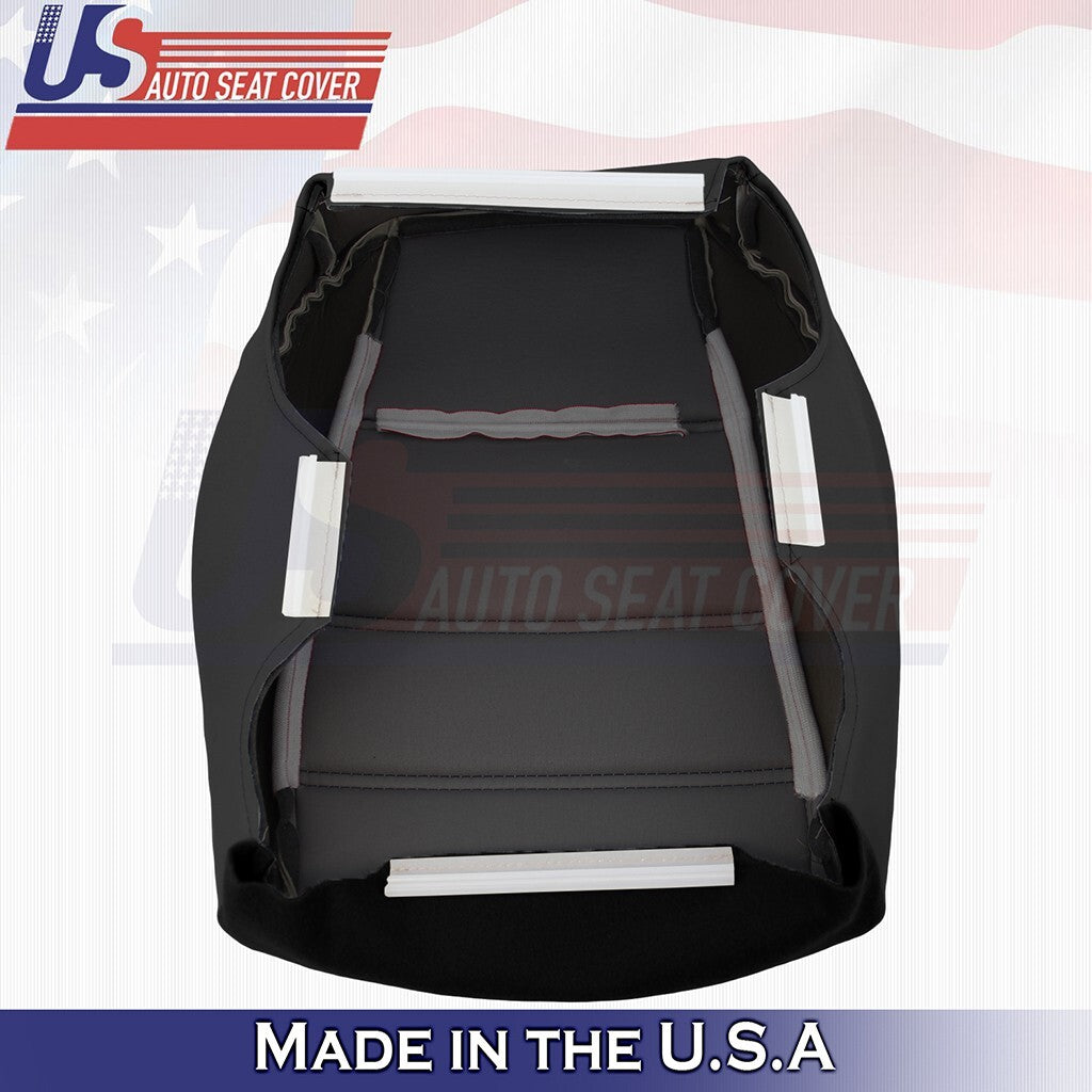 1999 to 2004 Fits Ford Mustang V6 Front Set Bottom & Top Leather Seat Covers BLK